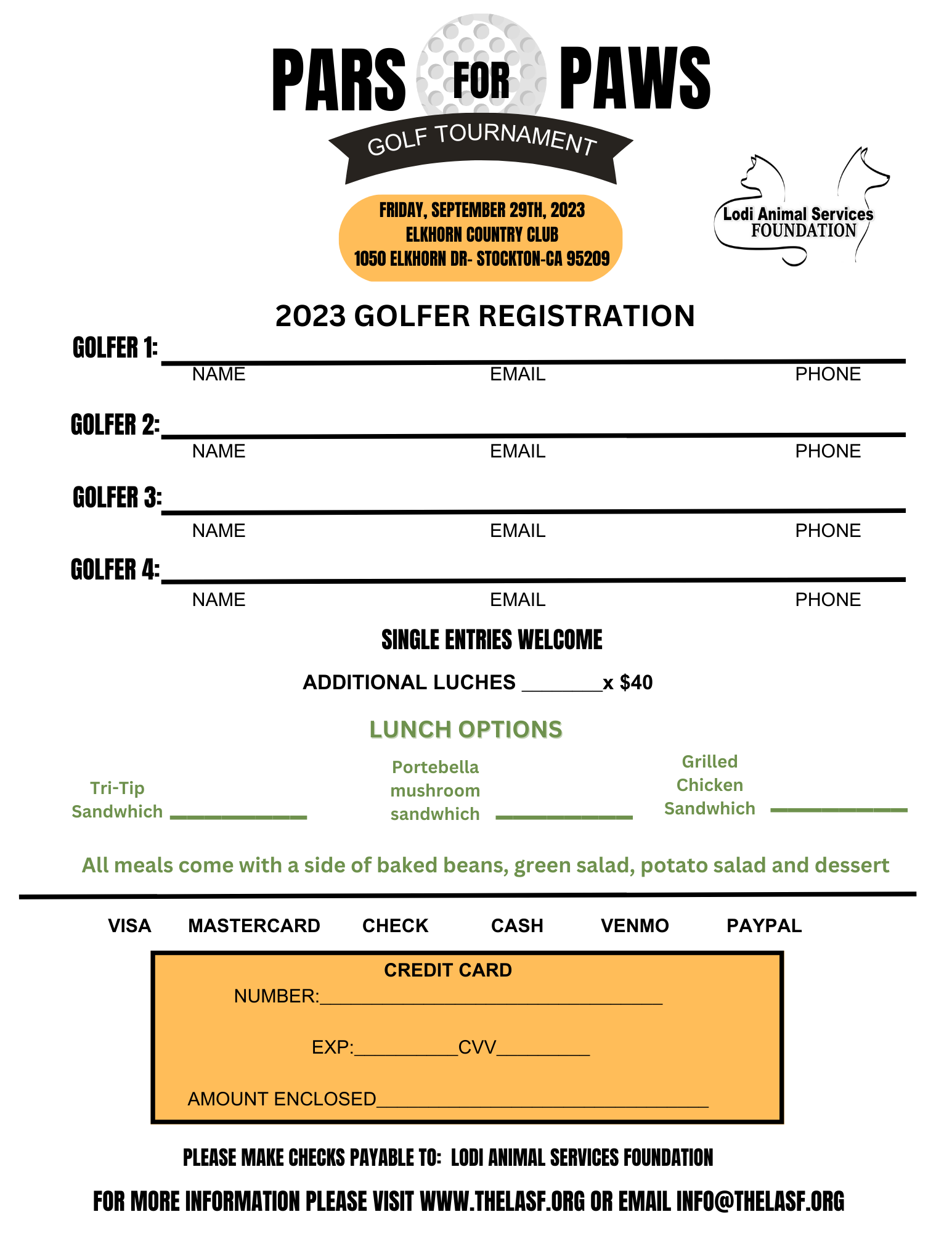 Pars for Paws Golf Tournament — Lodi Animal Services Foundation