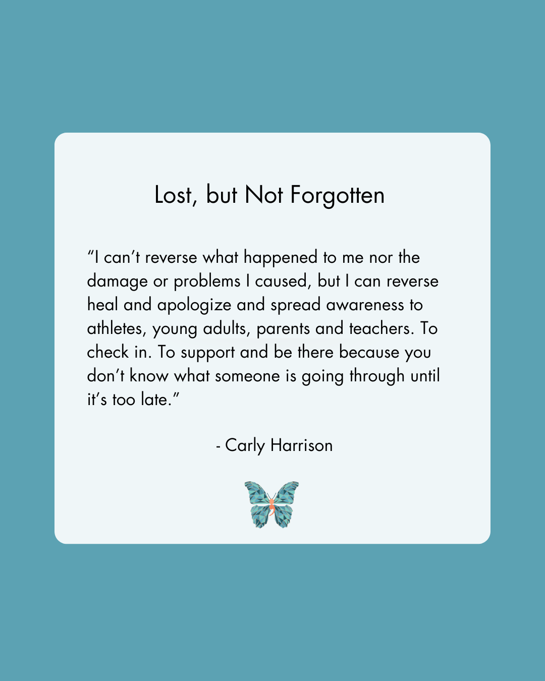 Lost, but Not Forgotten