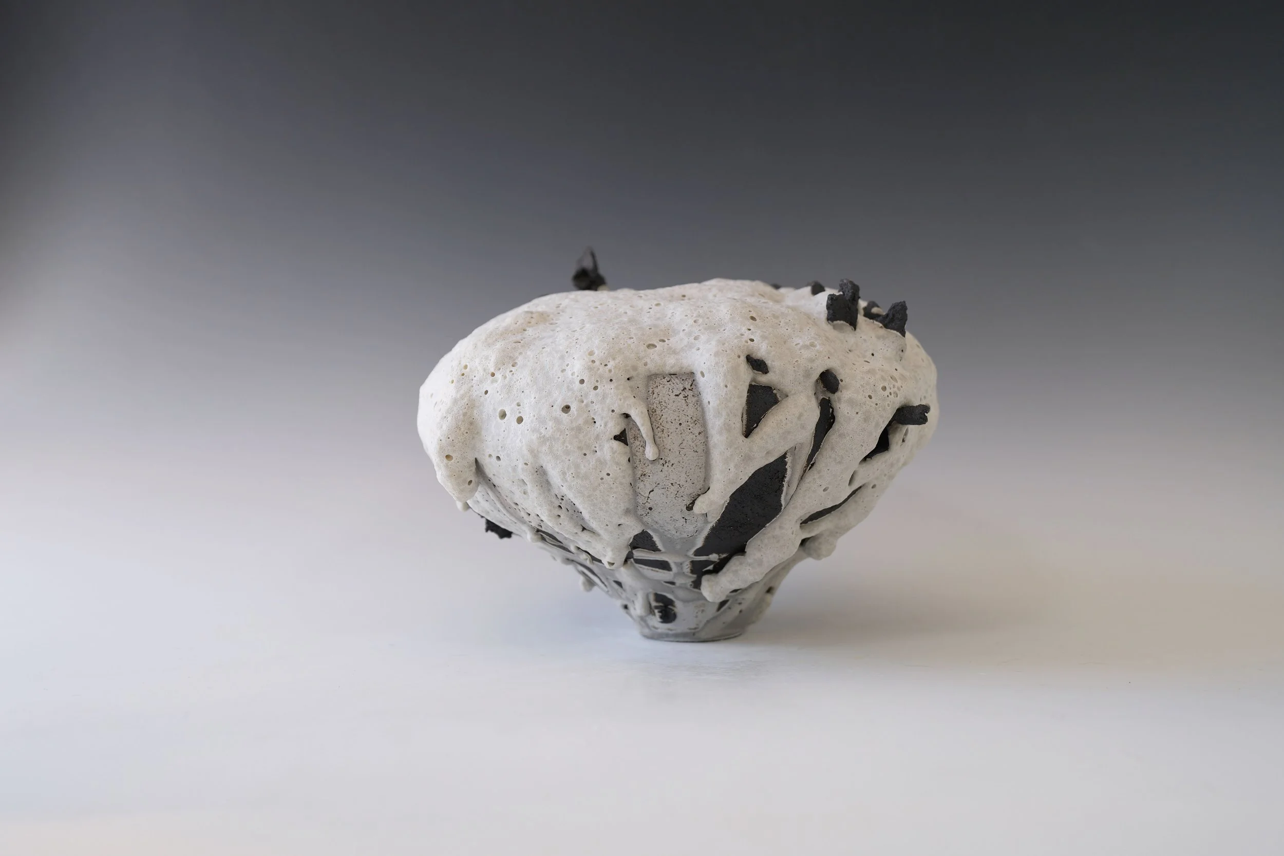 organic ceramic art vase with natural earth tones