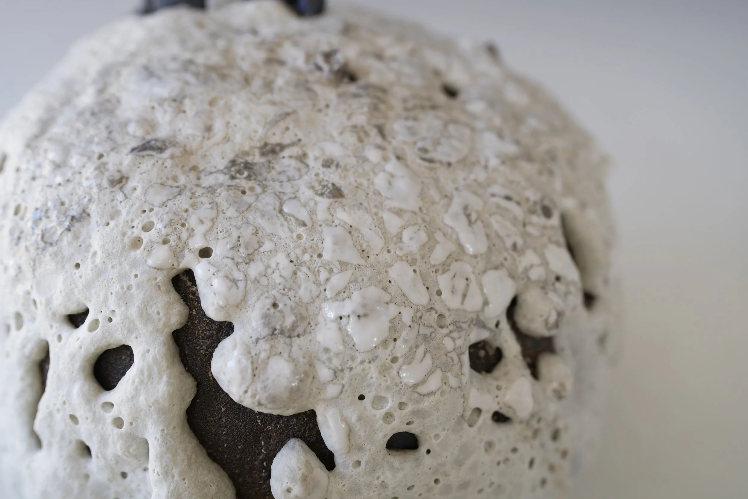 artistic handmade ceramic vase with organic pattern