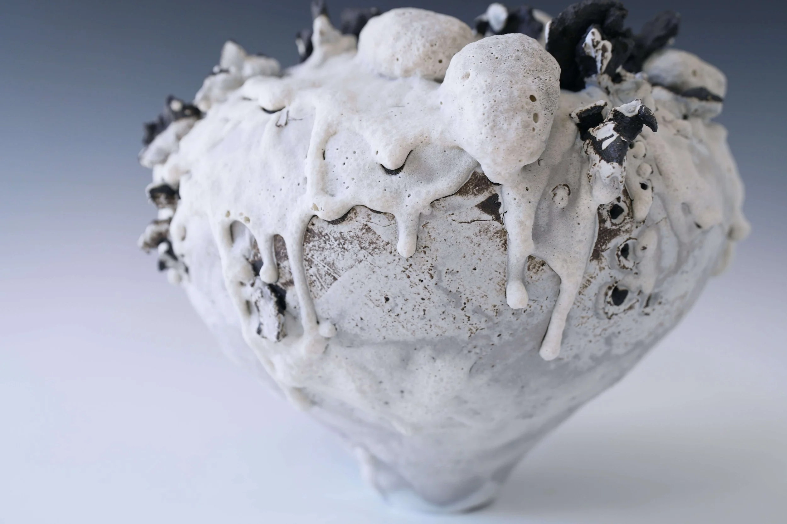 organic sculptural ceramic vessel inspired by earth textures