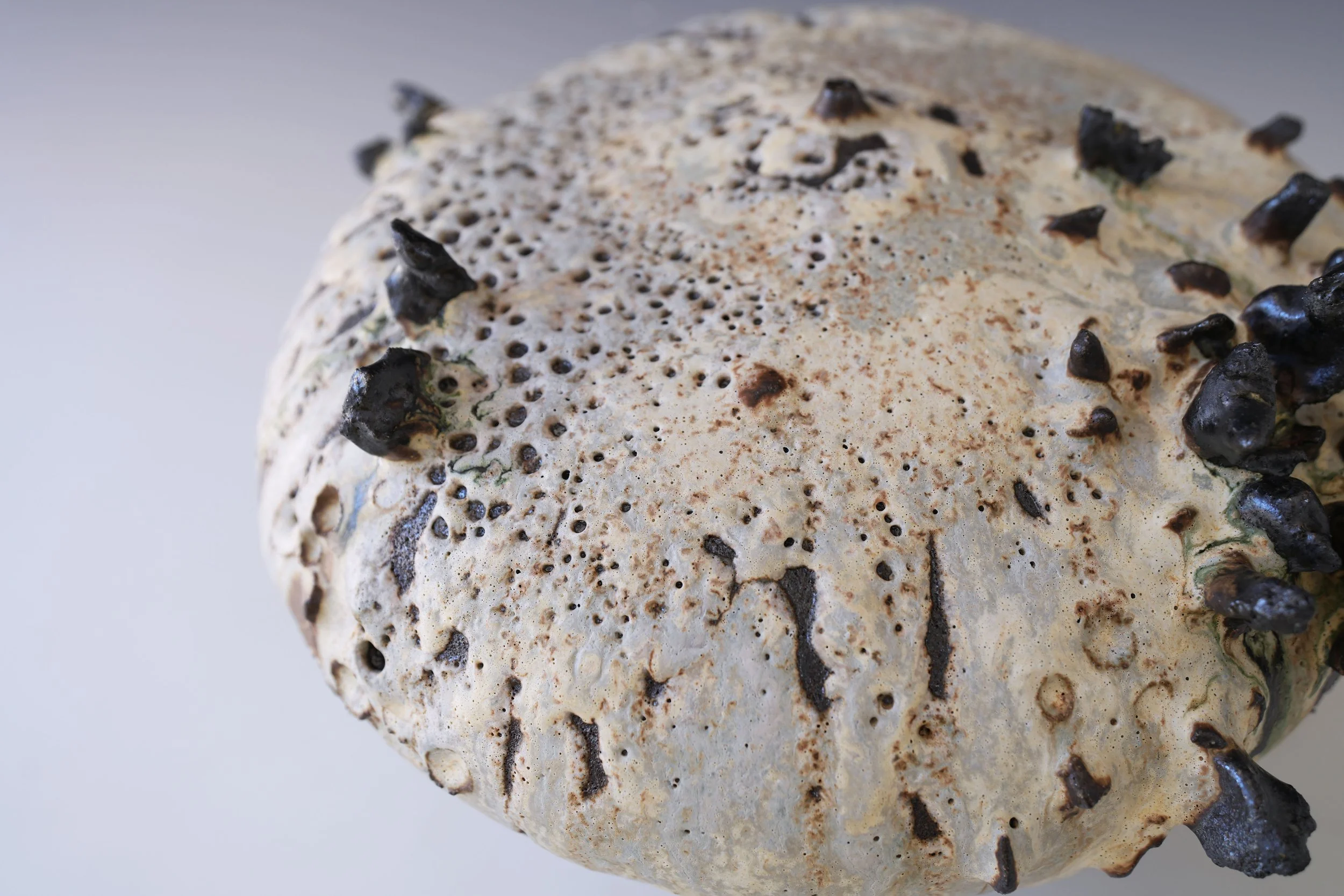 handcrafted ceramic art vase with organic form