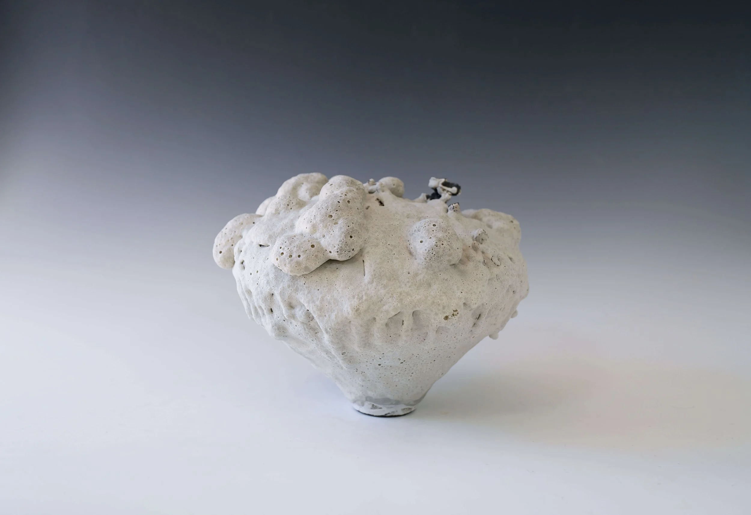 sculptural ceramic moon jar decorative art piece