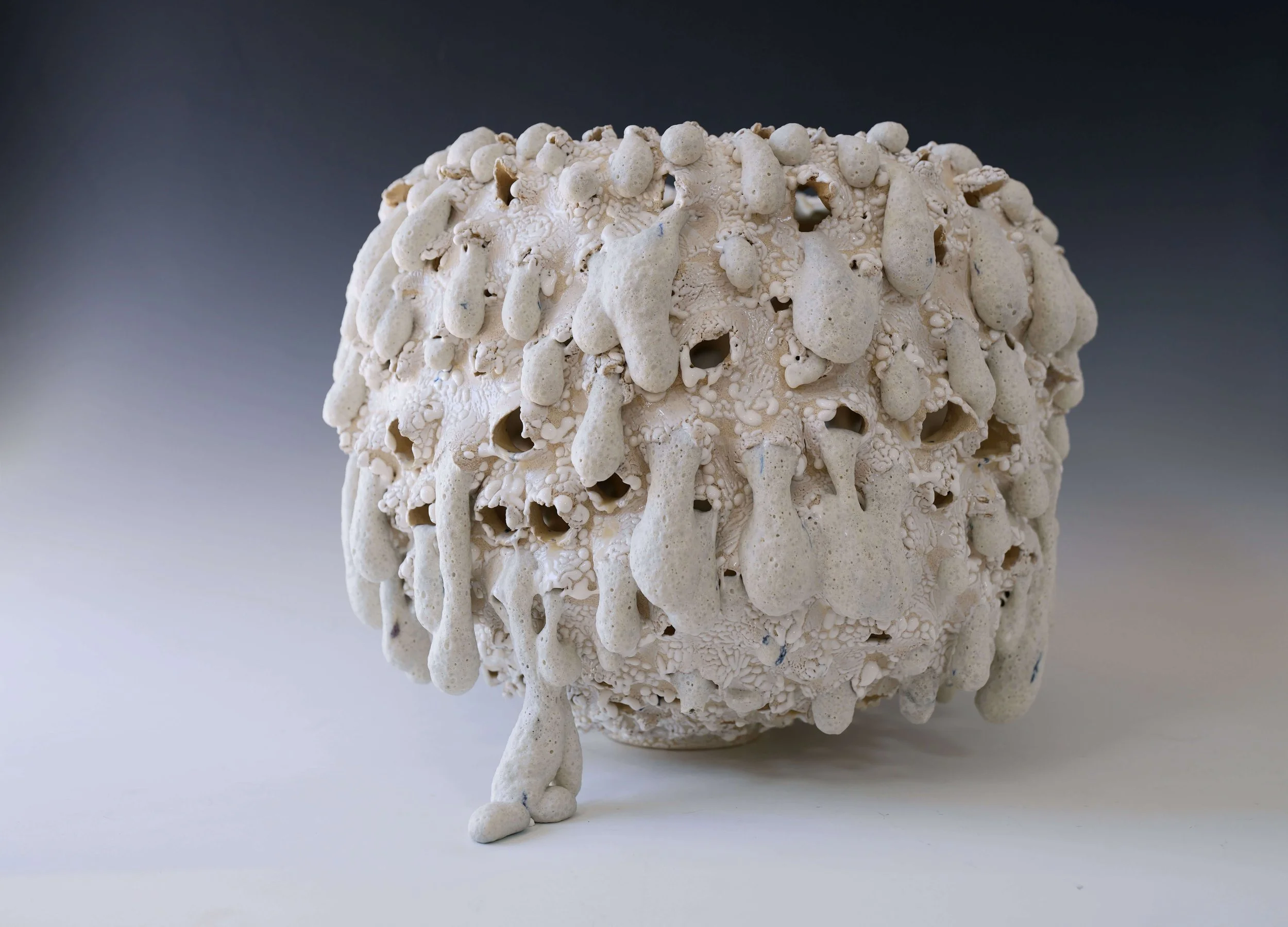 contemporary sculptural moon jar porcelain vase for interior decor