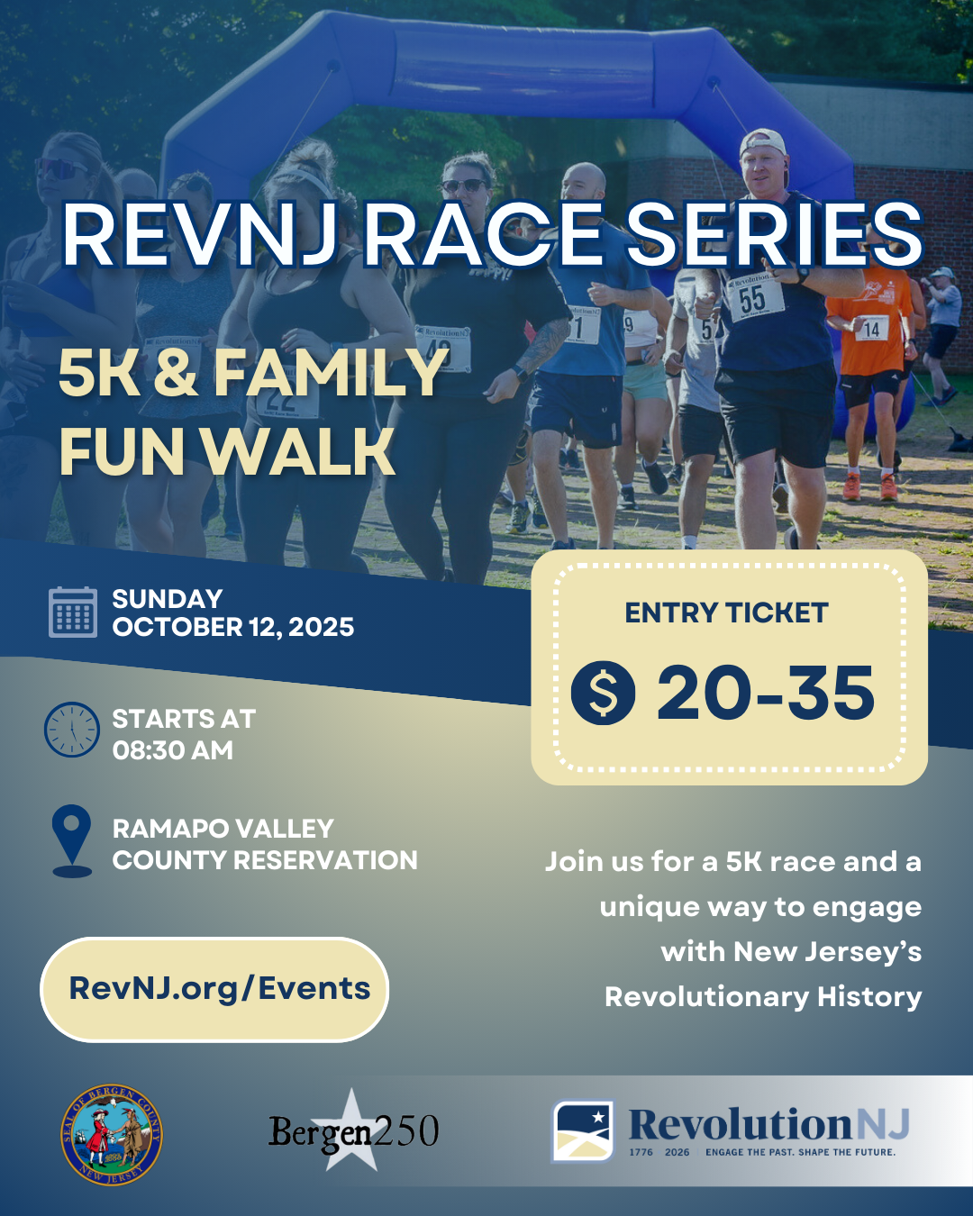 RevolutionNJ Race Series on the Washington-Rochambeau National Historic Trail (NHT)