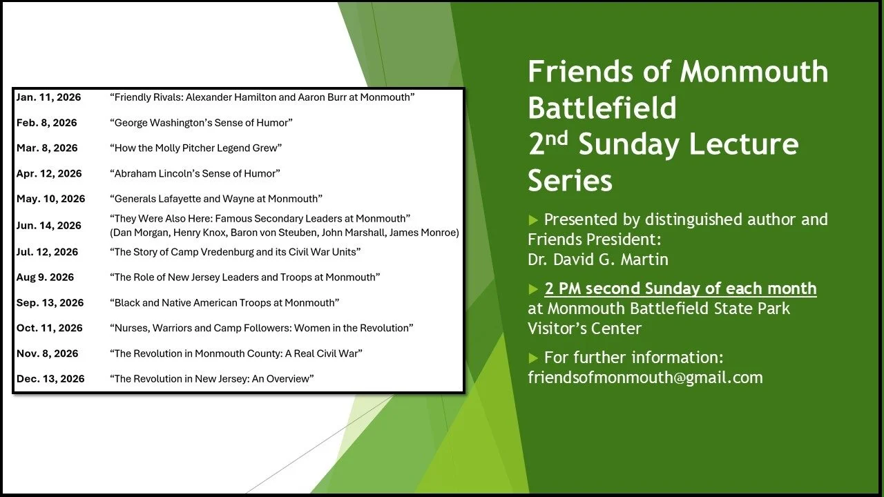 Monmouth Battlefield Second Sunday Lecture Series