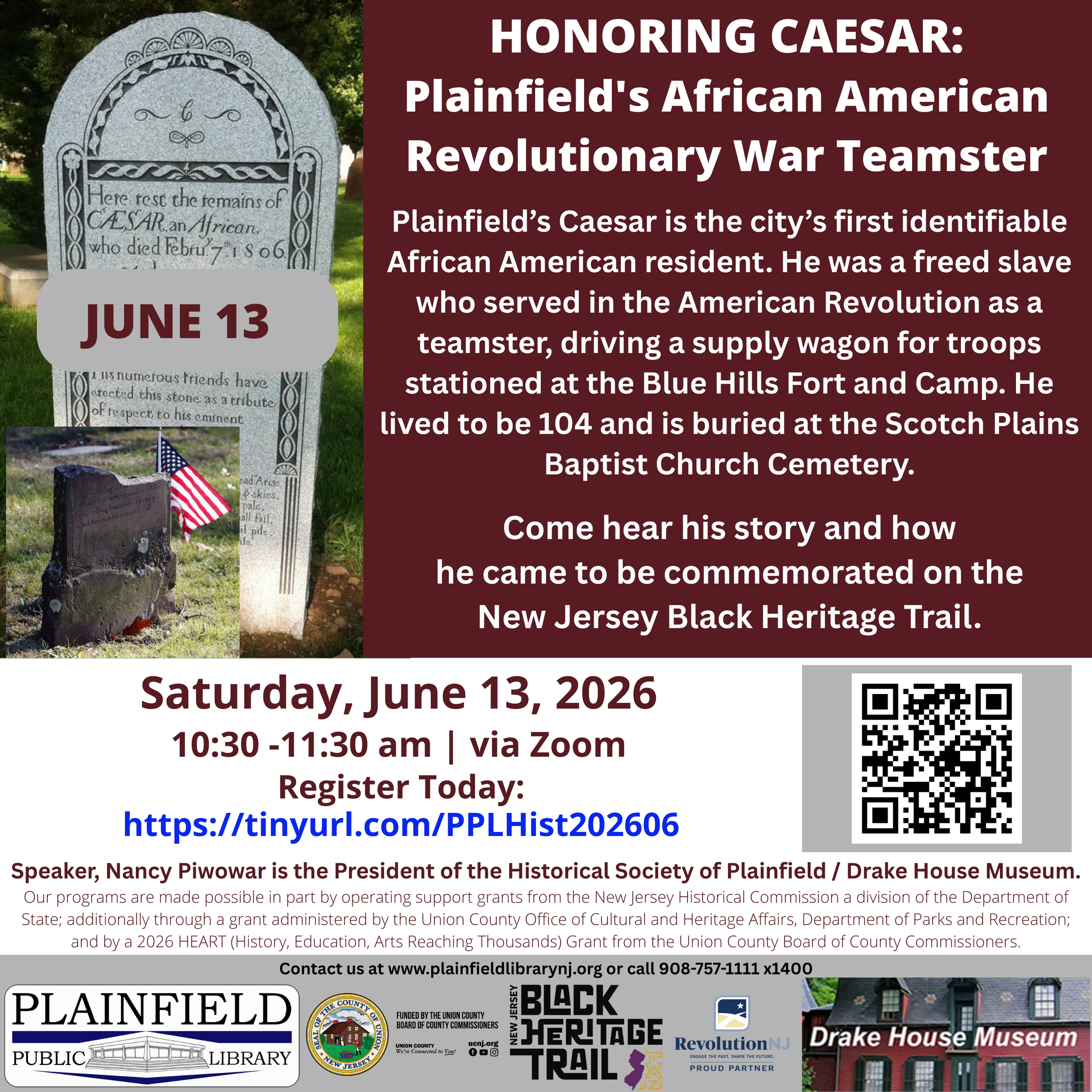 Honoring Caesar: Plainfield's African American Revolutionary War Teamster