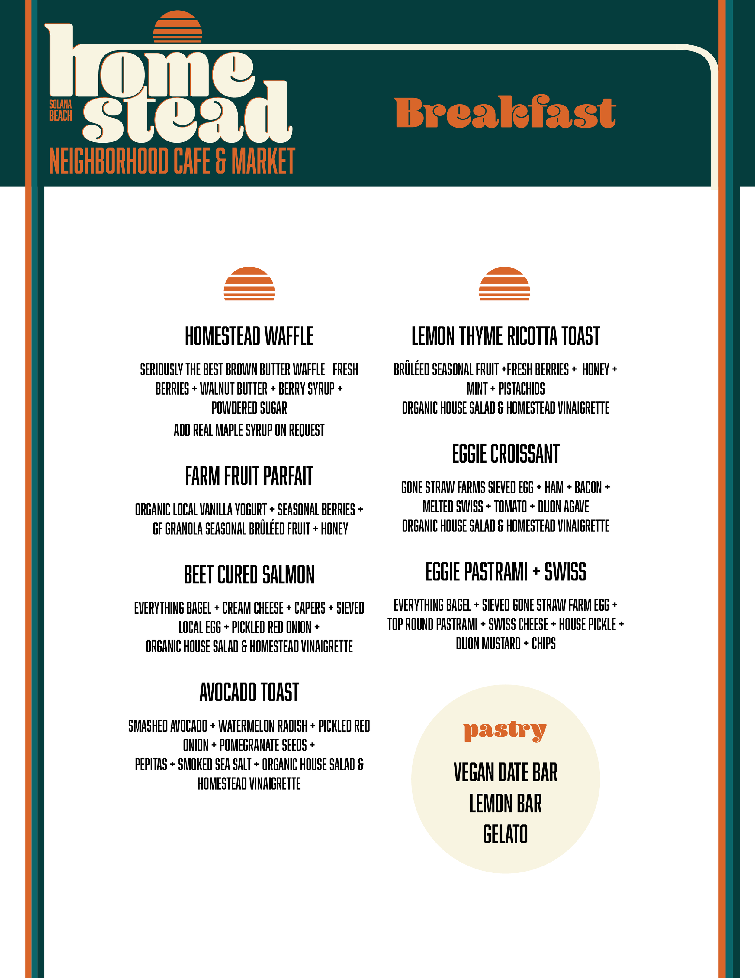 Menu — Homestead