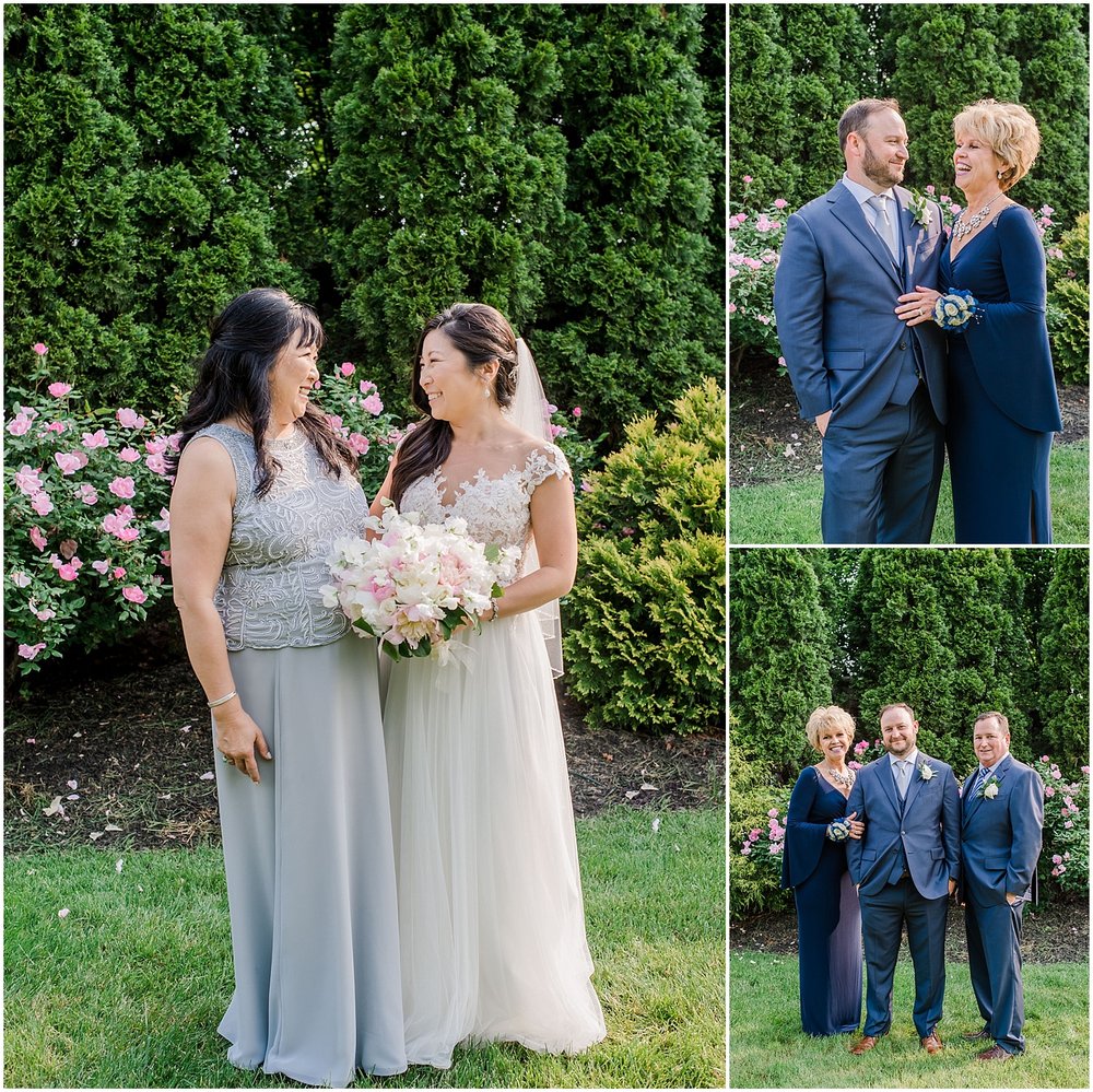 new jersey outdoor wedding, Monmouth University Wilson Hall, natural light photographer, family formals