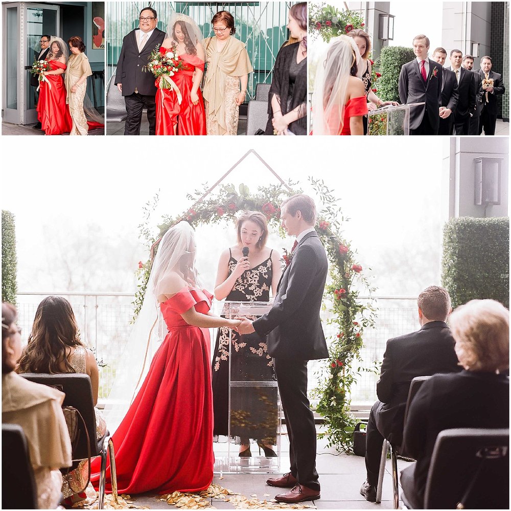 bride enters her intimate wedding in hoboken new jersey at the W Hotel