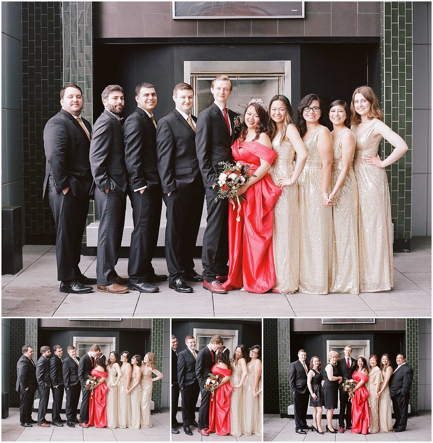 bridal party photos at an intimate wedding in hoboken new jersey at the W Hotel