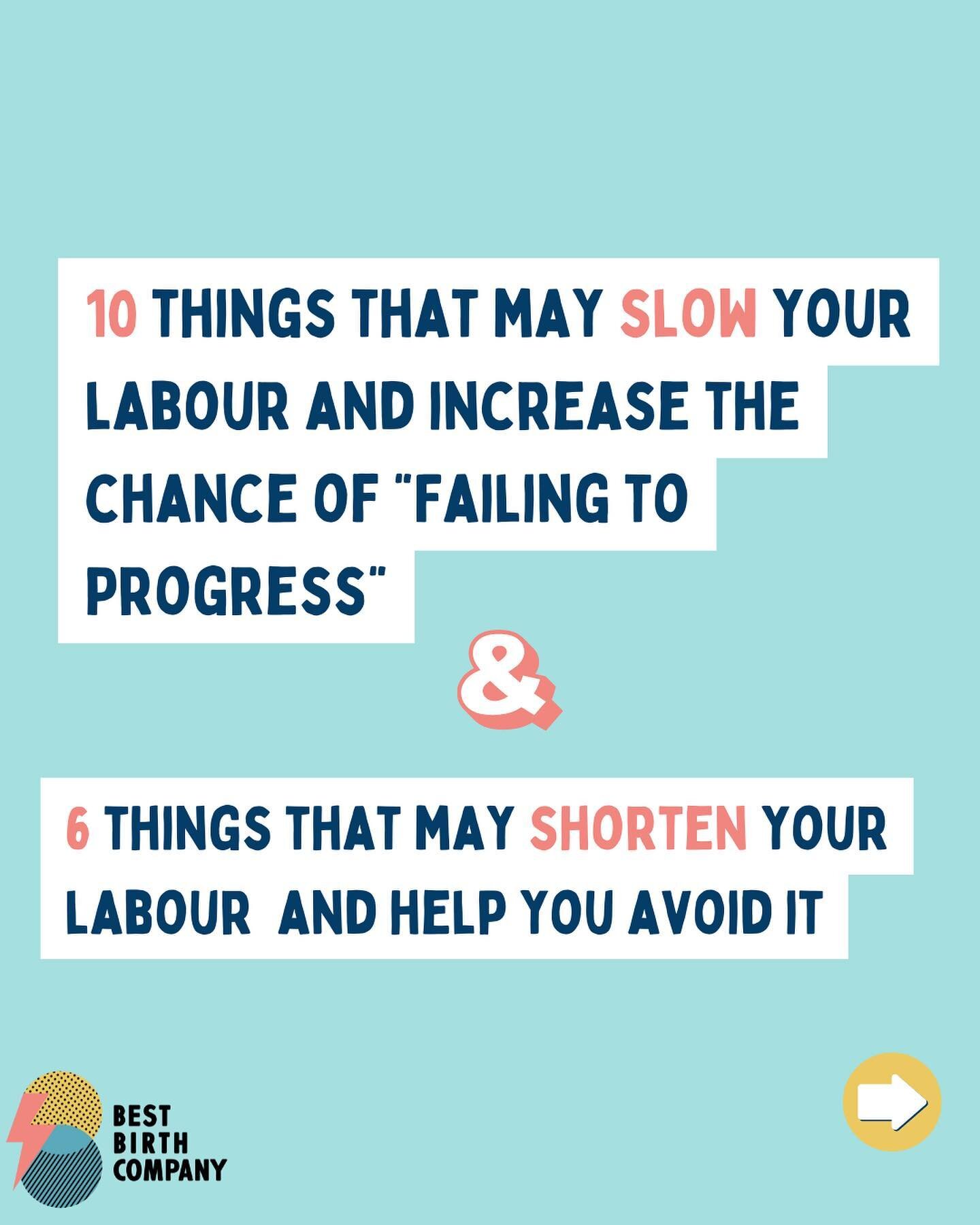 Following on from my post about &quot;failing to progress, &quot; I thought it would be helpful to post some things that might slow labour down and some that might help shorten it.

As you can see, a lot comes down to the baby's position. &quot;Faili