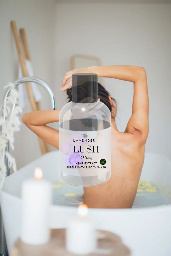 Woman in bathtub with Lavender Lush Bubble Bath .png
