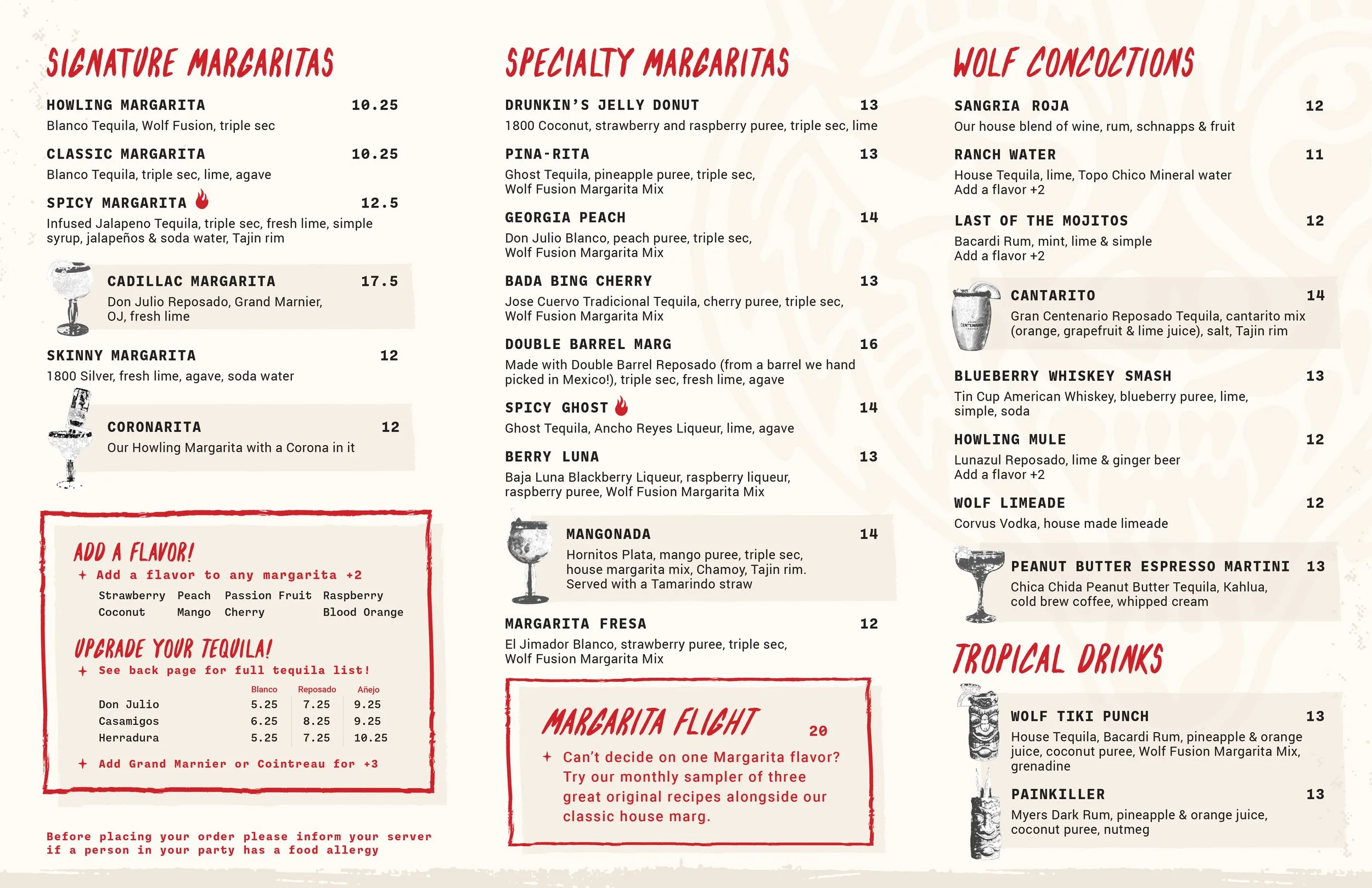 Howling Wolf Taqueria Salem Drinks Menu