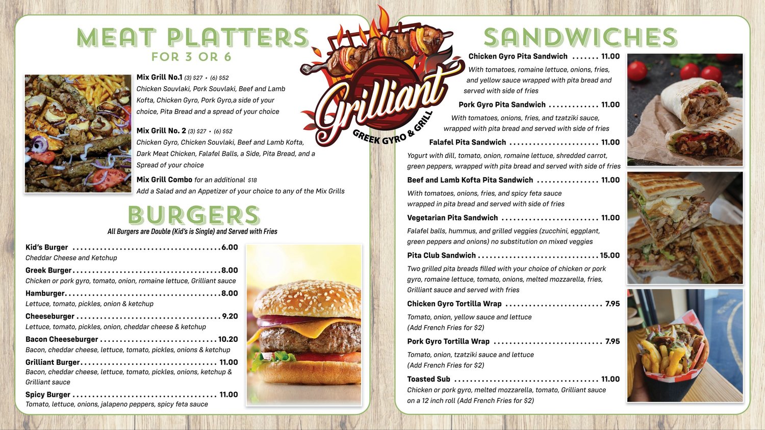 Menu — %Grilliand Greek Gyro and Grill