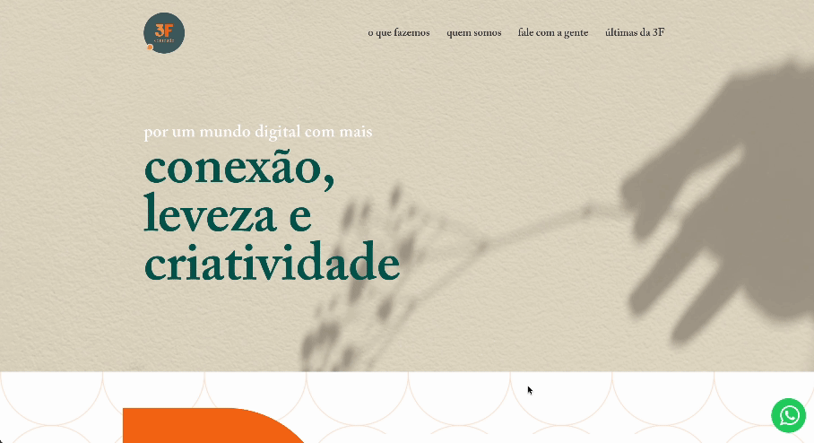 Animated image showing the homepage scrolling, while demonstrating the parallax effect on the background.