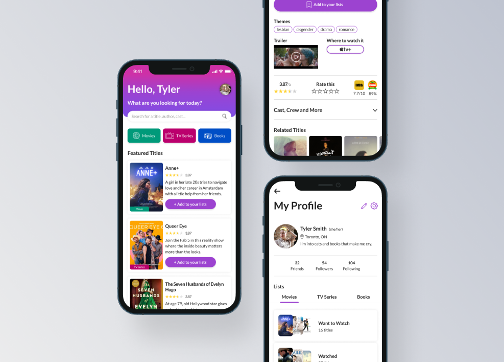 Image showing mockups of the Pridelogue project on mobile.