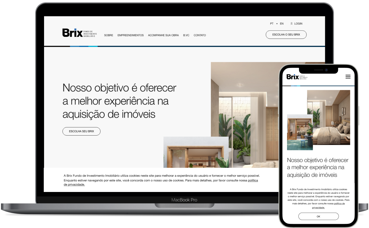 Brix website on a laptop and a smartphone