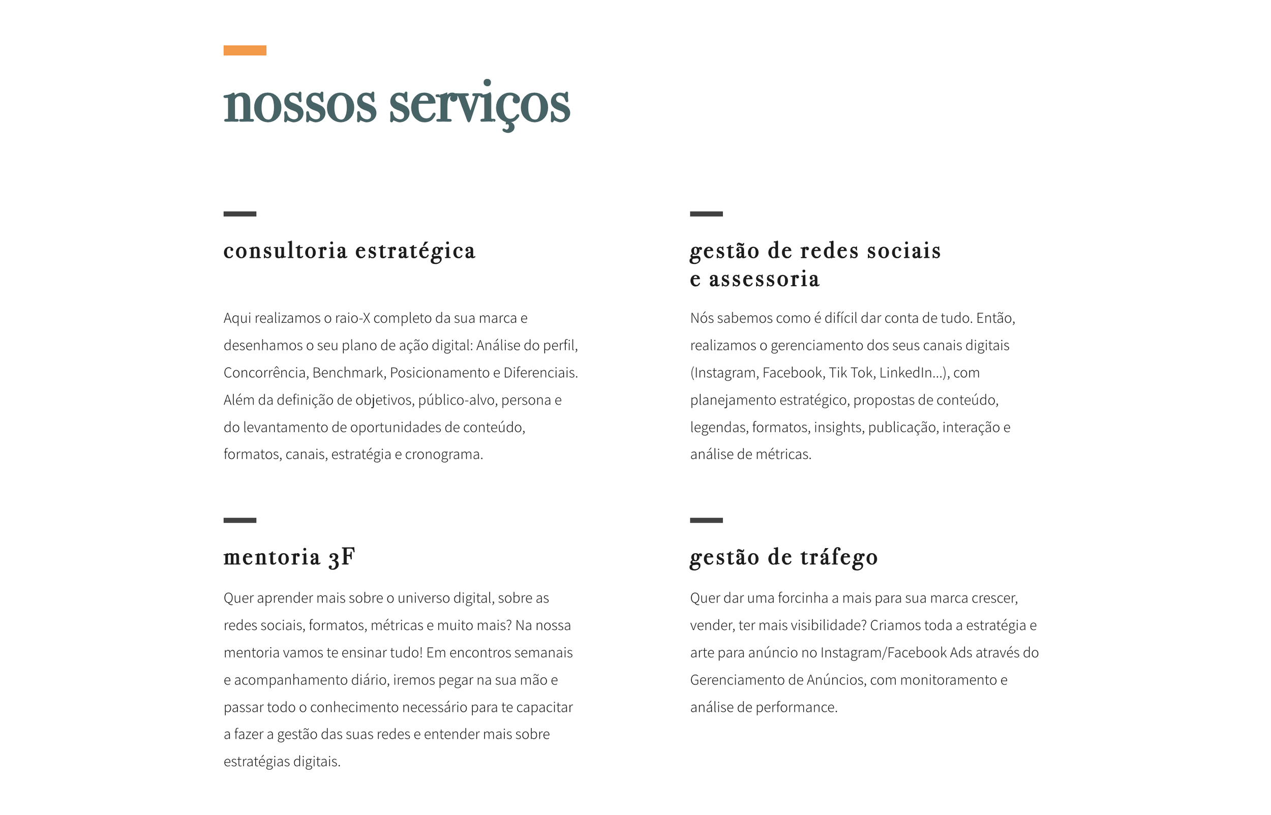 First version of 3F Conteúdo's services component