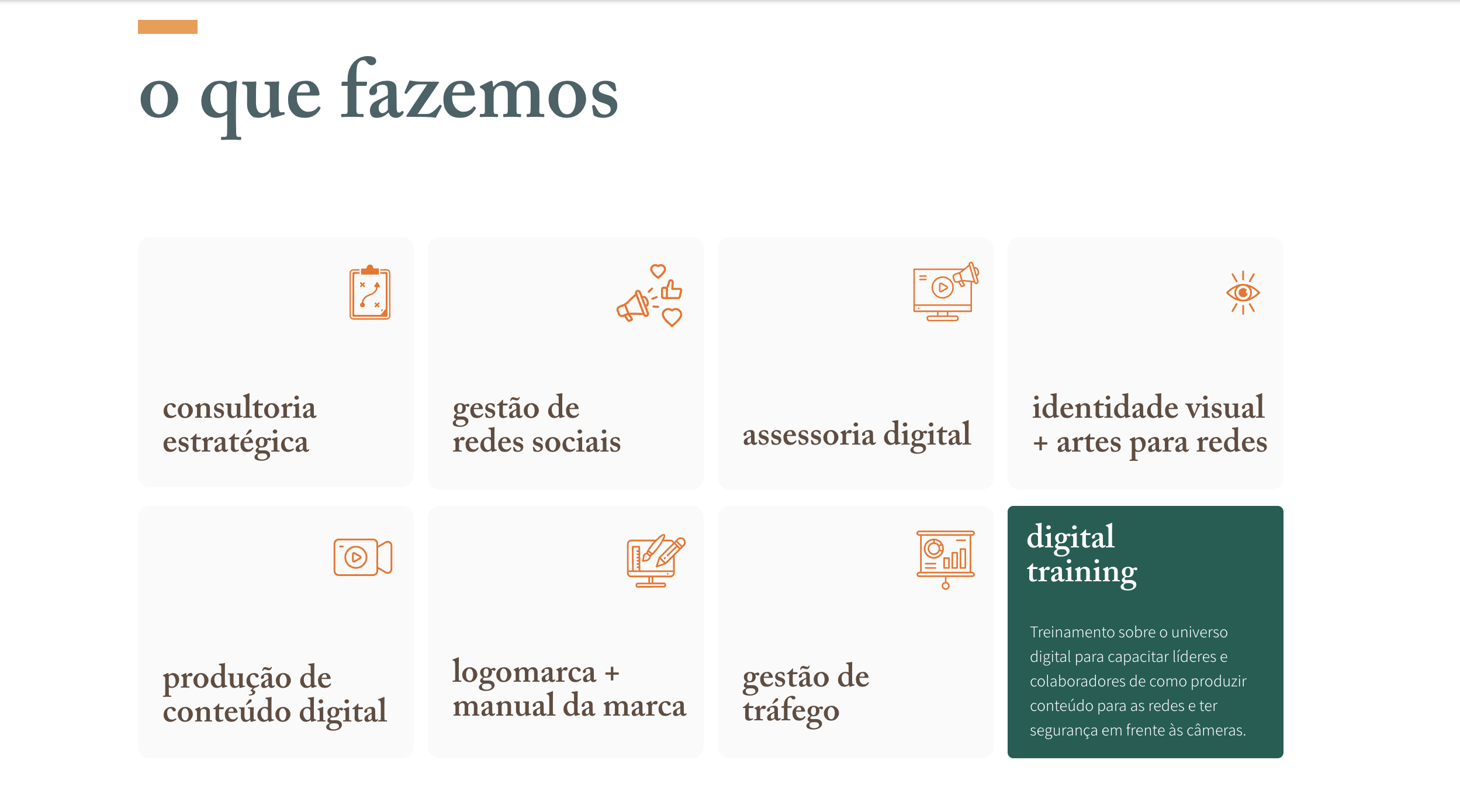3F Conteúdo's implemented services solution
