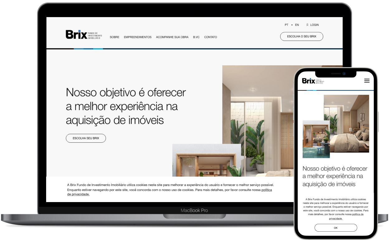 Brix mockup on a laptop and a smartphone