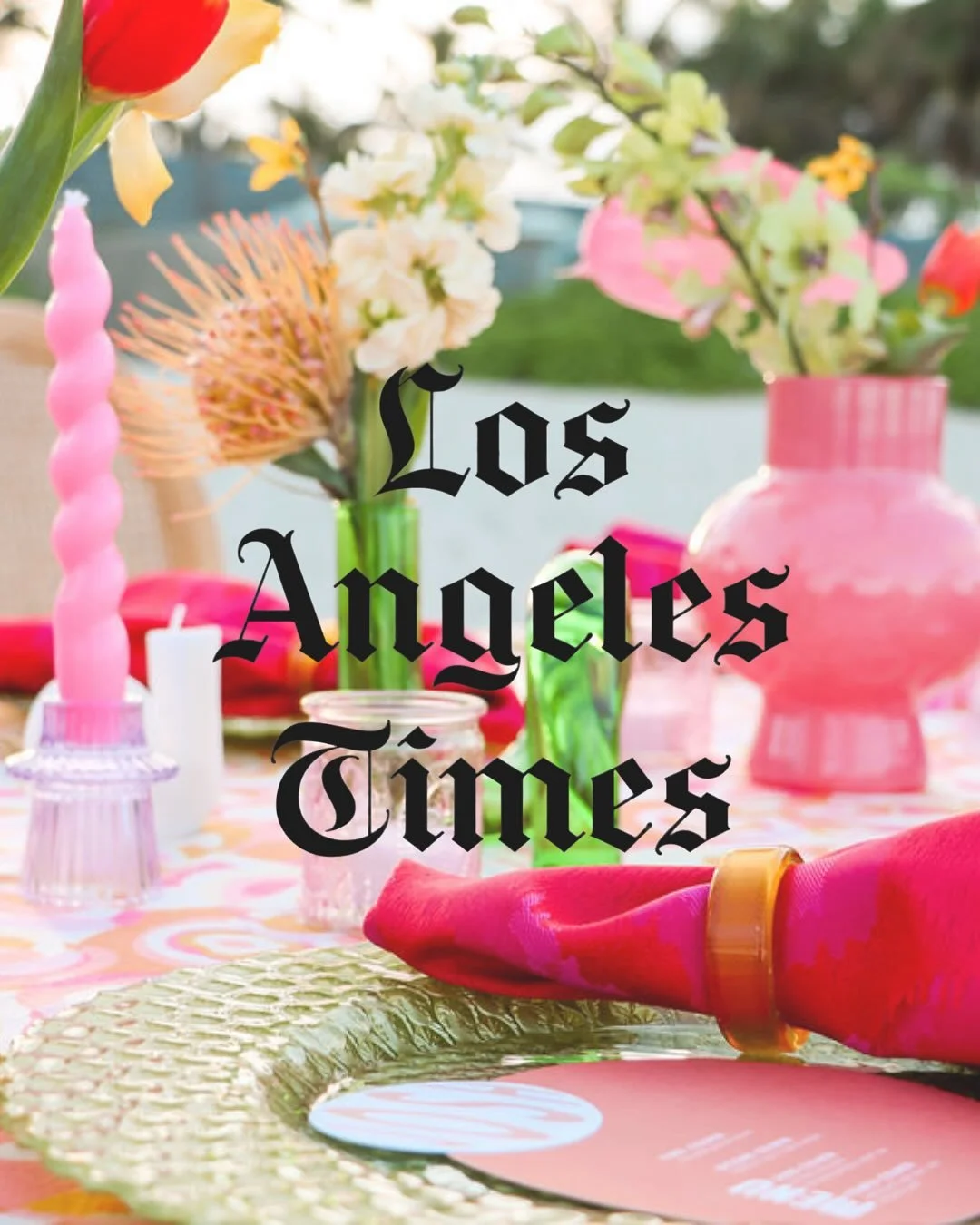 Pinch me! Our photo was selected as the cover for this article in the L.A. Times - all about awe-inspiring reception tables. This fun shoot at @kalamabeachclub with @valleyartistry_ and @taylorztorres was the most colorful and happy, made even more p