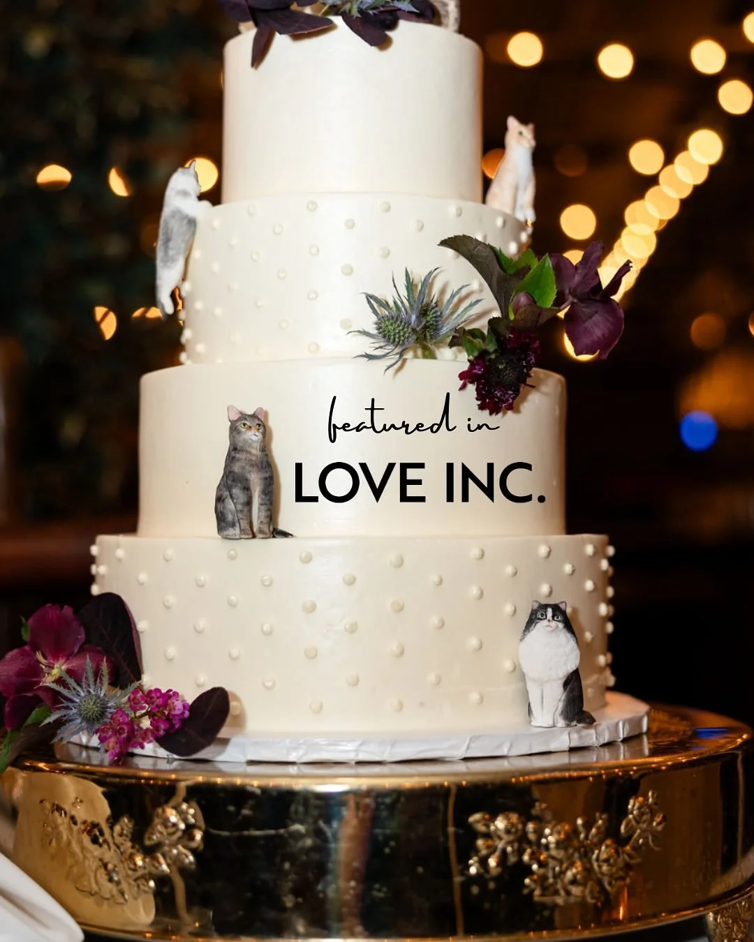 FUN feature today in @loveincmag celebrating all things 🐈🐈&zwj;⬛🐈🐈&zwj;⬛🐈🐈&zwj;⬛ offering some &ldquo;cat lady&rdquo; inspo for our favorite celebrity bride @taylorswift. 

Our photo from A+R&rsquo;s fall wedding by @brittanybreenphotography ta