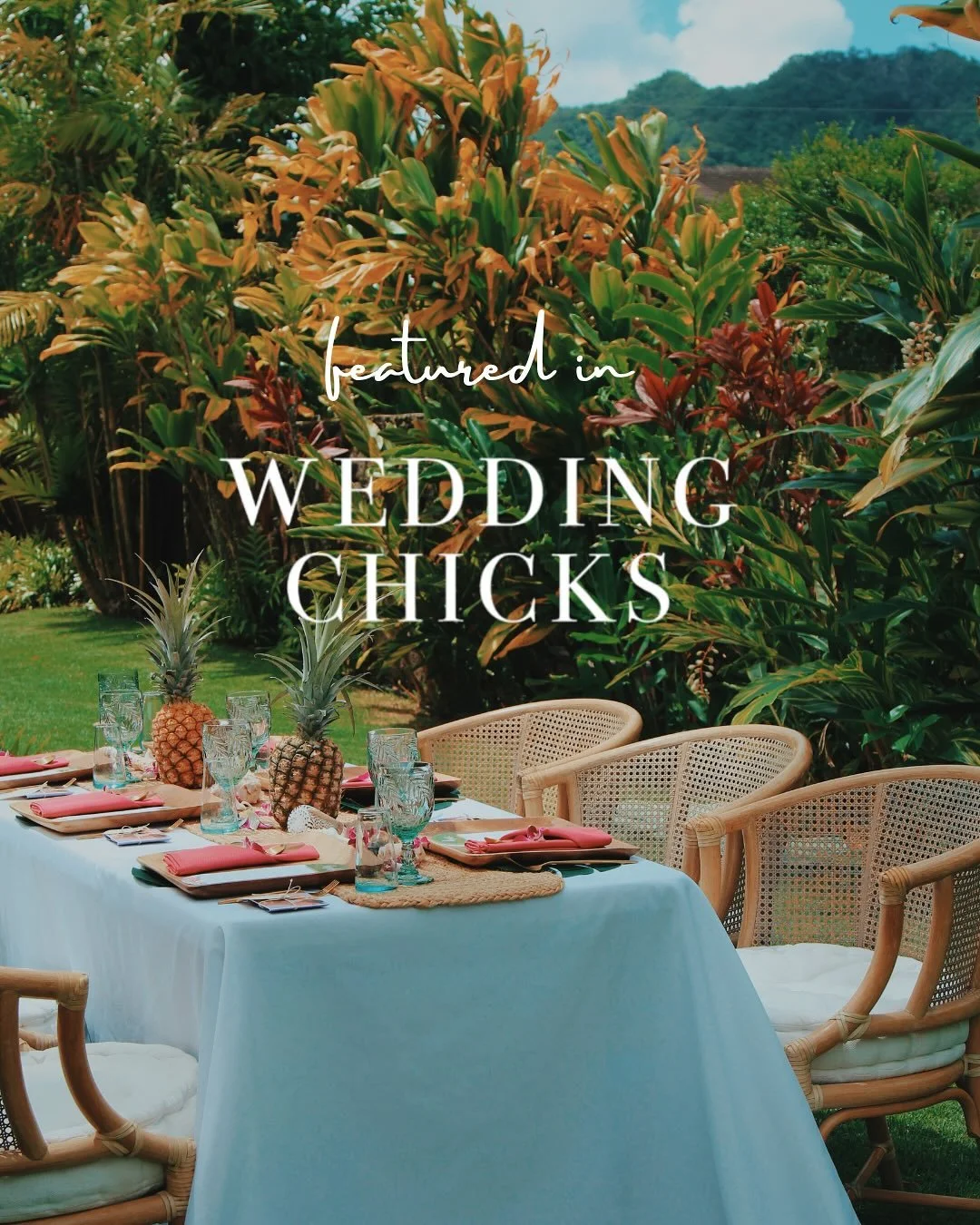 Happy Aloha Friday INDEED! 🌺 This gorgeous tropical styled shoot is featured on the @weddingchicks blog today! 

This was such a fun day in my neighbor&rsquo;s yard in Maunawili, Oahu. Tropical breezes and Hawaii&rsquo;s natural beauty was a breatht