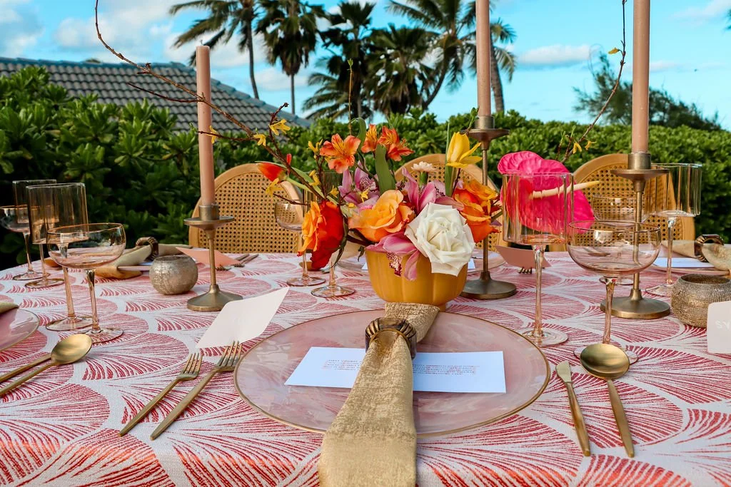 Table design for destination wedding in Hawaii