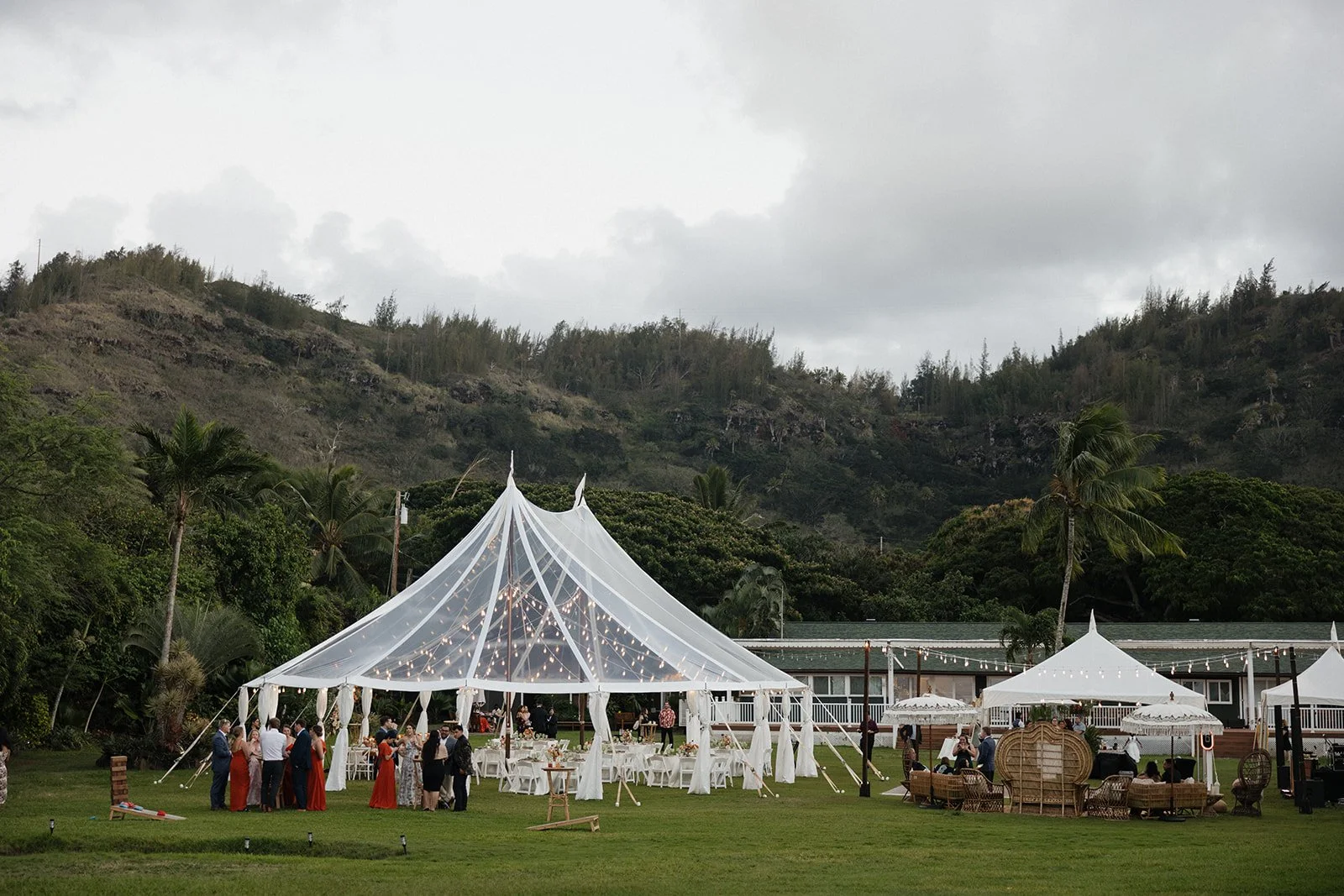 Tented wedding at Loulu Palm Oahu