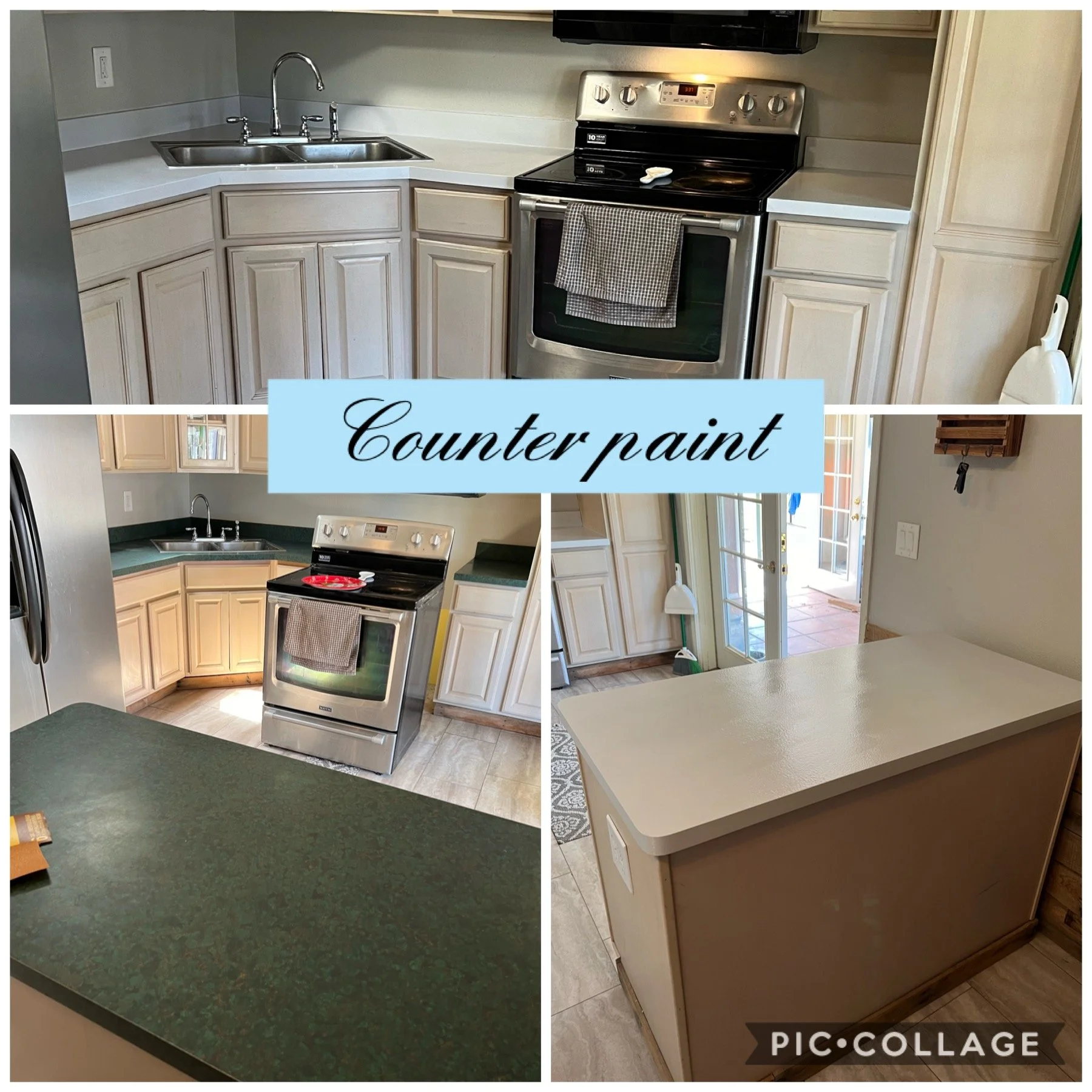 before and after counter paint