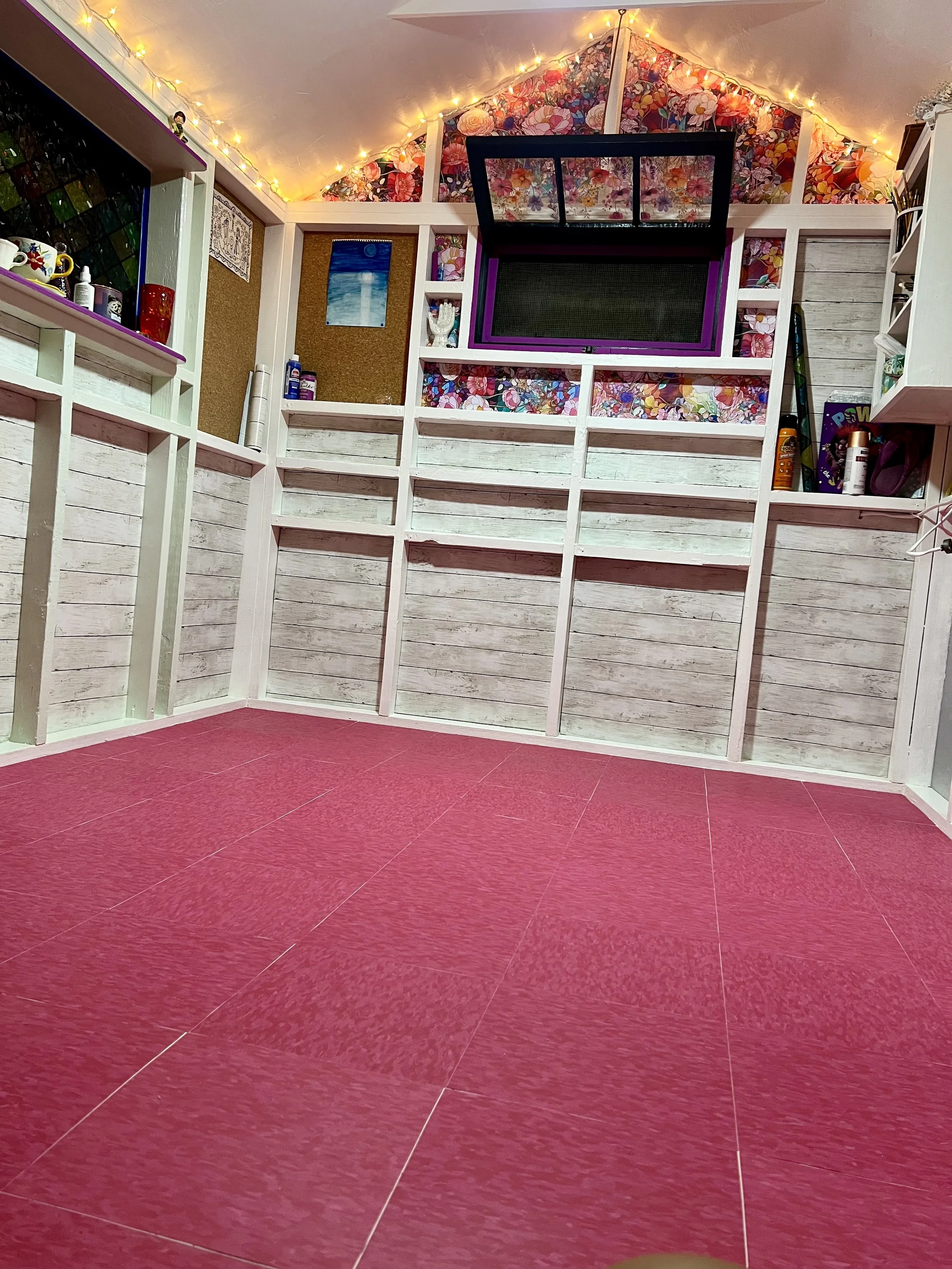 foam board insulation covered in wallpaper