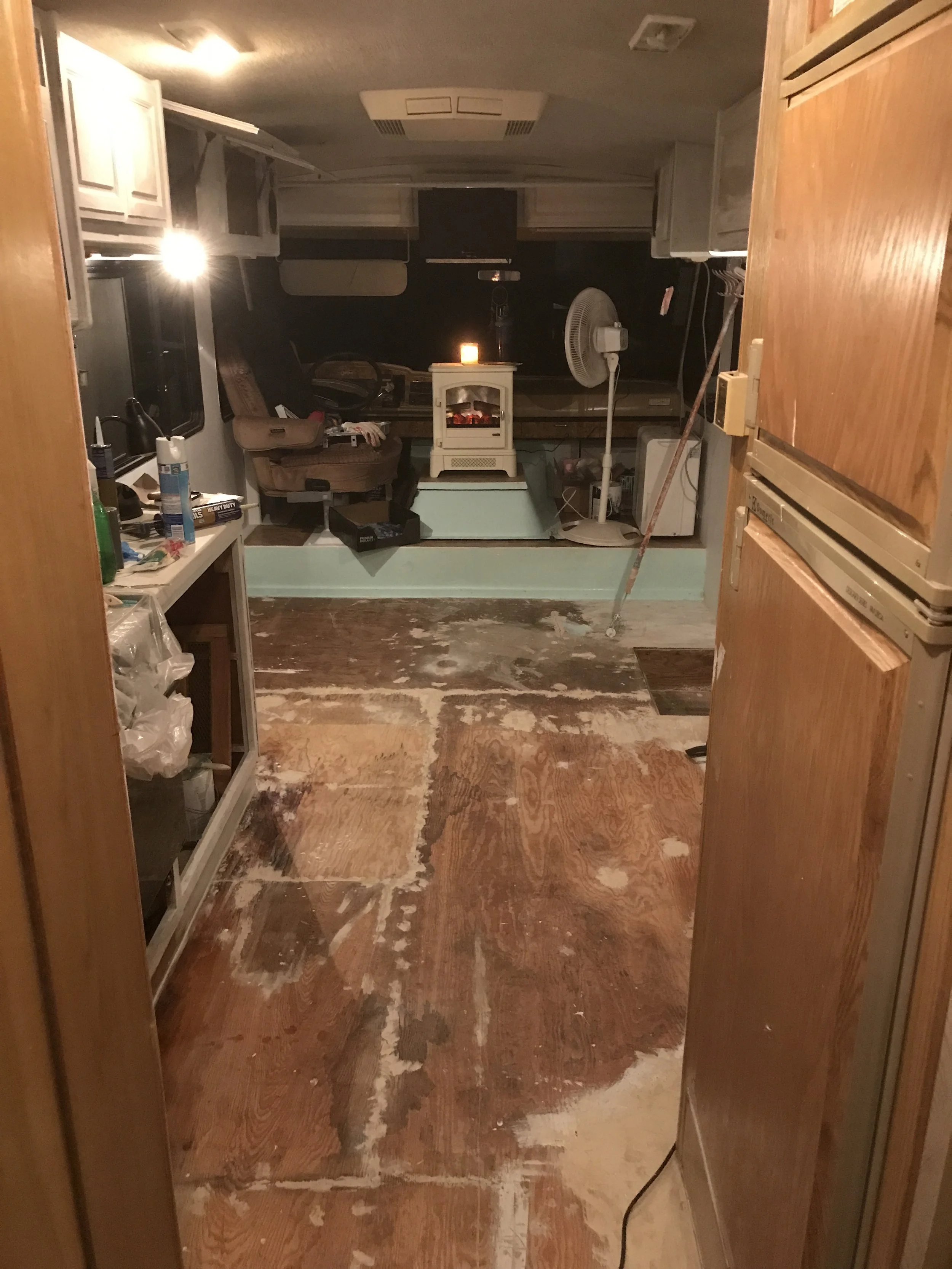 rv remodel, refinishing floors