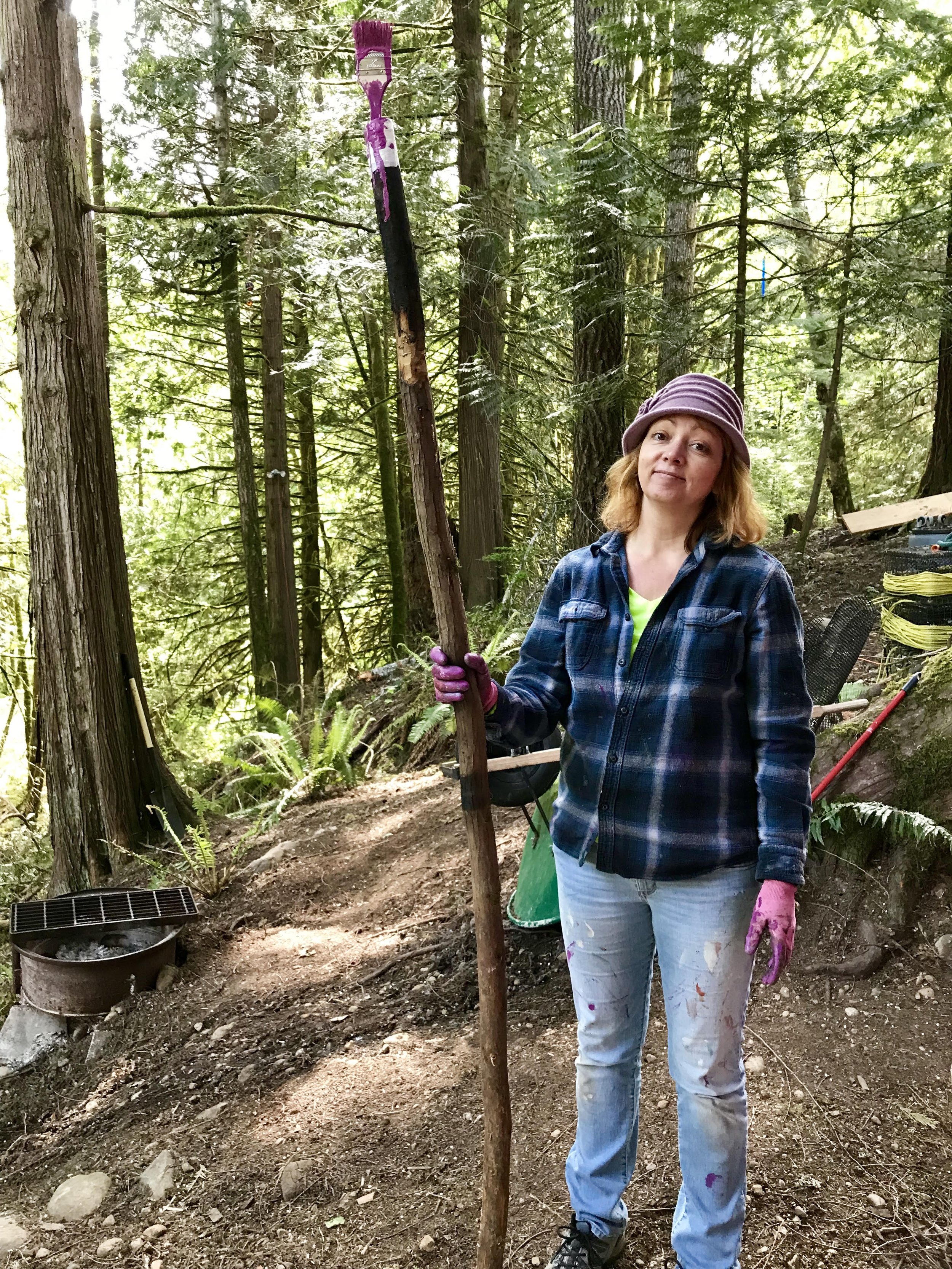 when there's no ground for a ladder, you find a tree branch :)