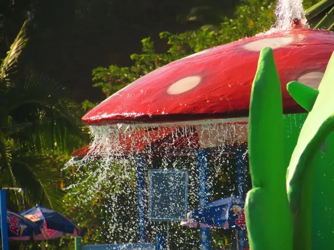 Waterpark splash area representing nearby family attractions in the Poconos