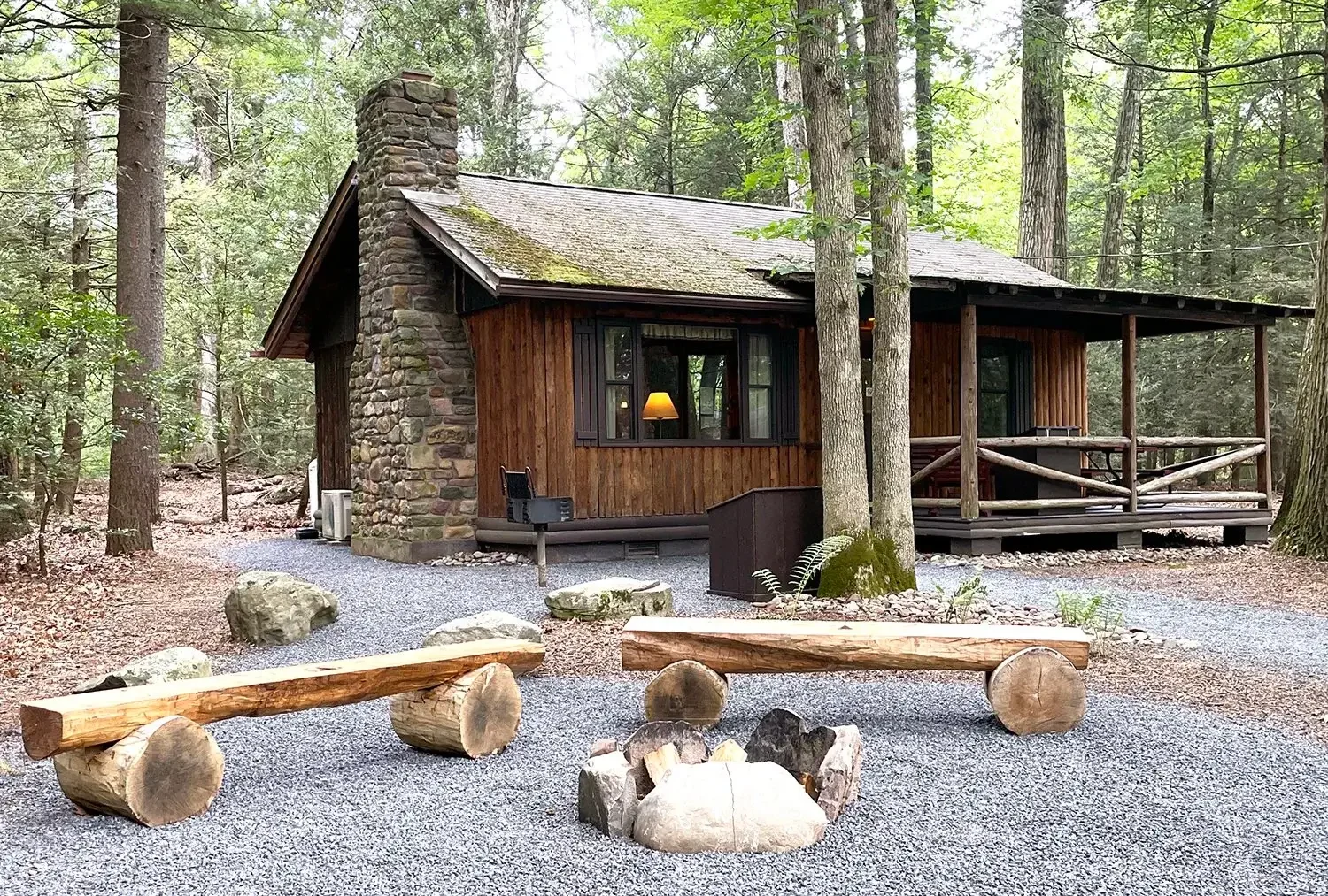 Cabin at Mountain Springs Lake Resort in the wooded Pocono Mountains