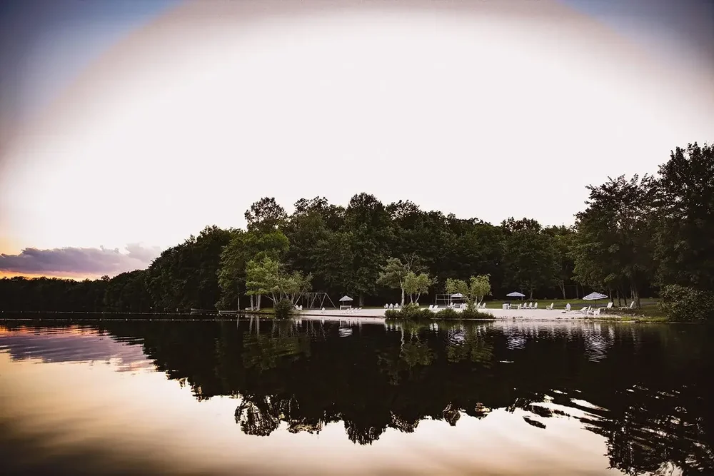 Private lake beach at Mountain Springs Lake Resort