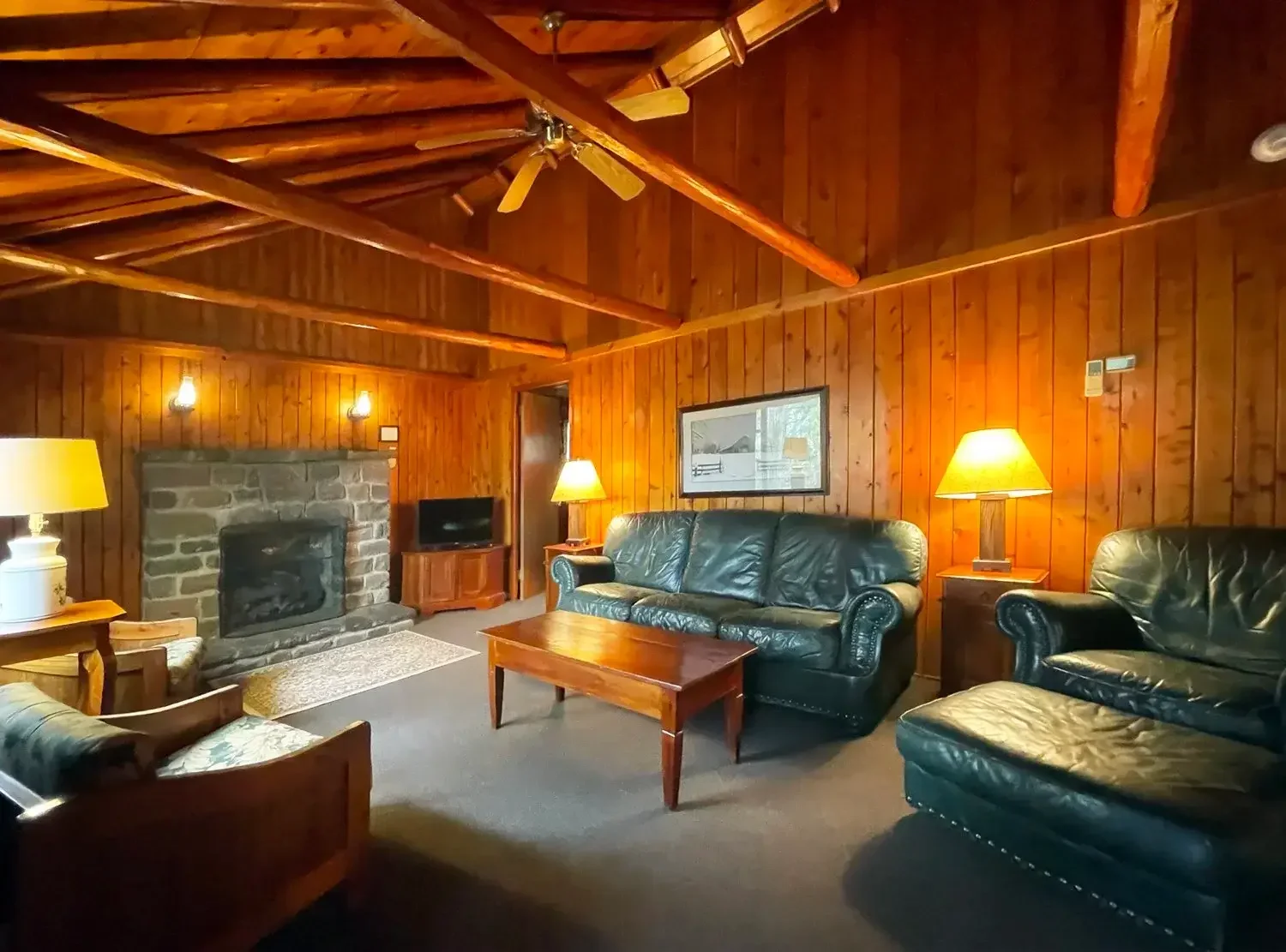 Woodside Cabin 31 Living Room with Fireplace