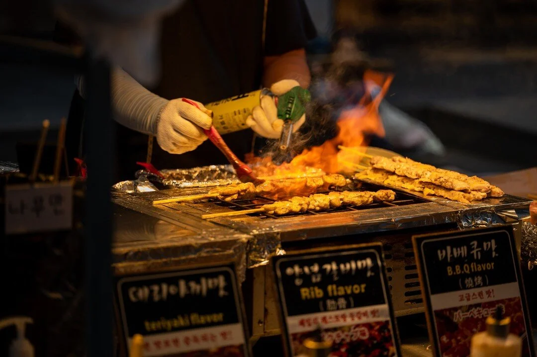 Take a day &amp; night food tour in Seoul 🇰🇷🍢

1. chicken kebab- this is a very popular street food everywhere, but this specific stand was in MyeongDong.
2. same chicken kebab- they had like 6-8 different flavors that you could try which were all
