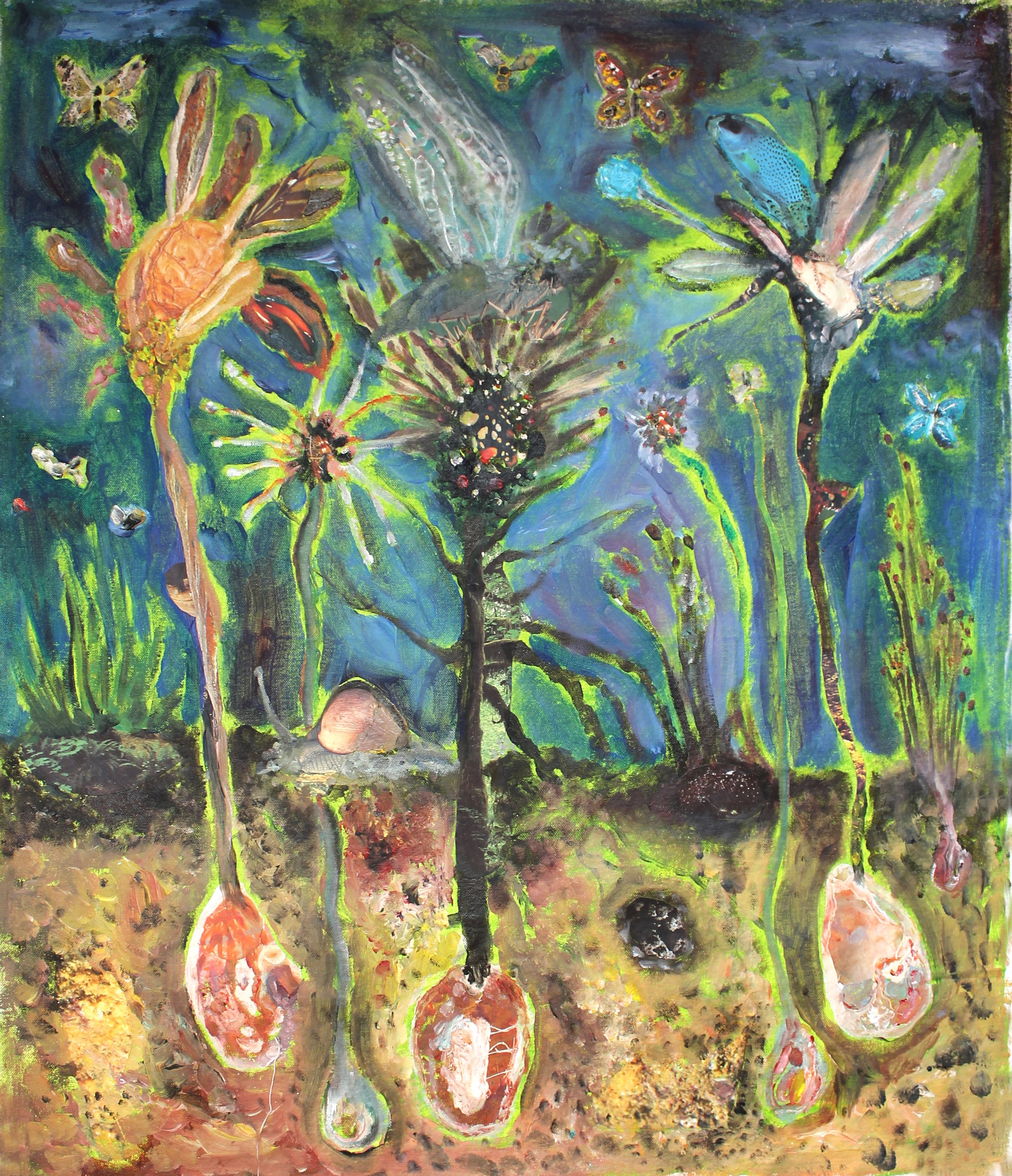 2026, oil and collage on canvas, 75 x 62 cm