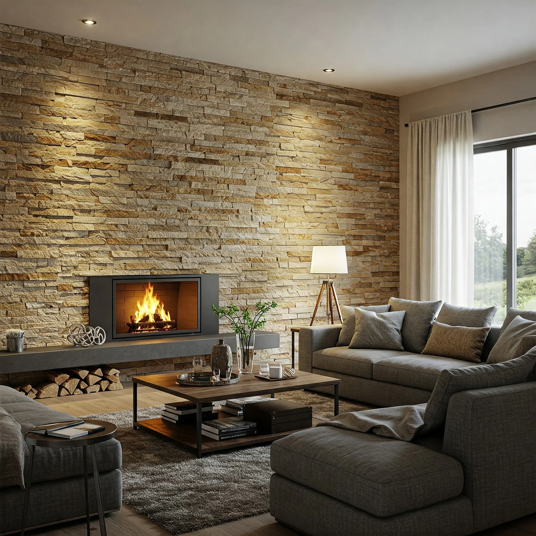 Image showcasing Interior Stone Veneer Installation Guide | Murphy Masonry — Murphy Masonry