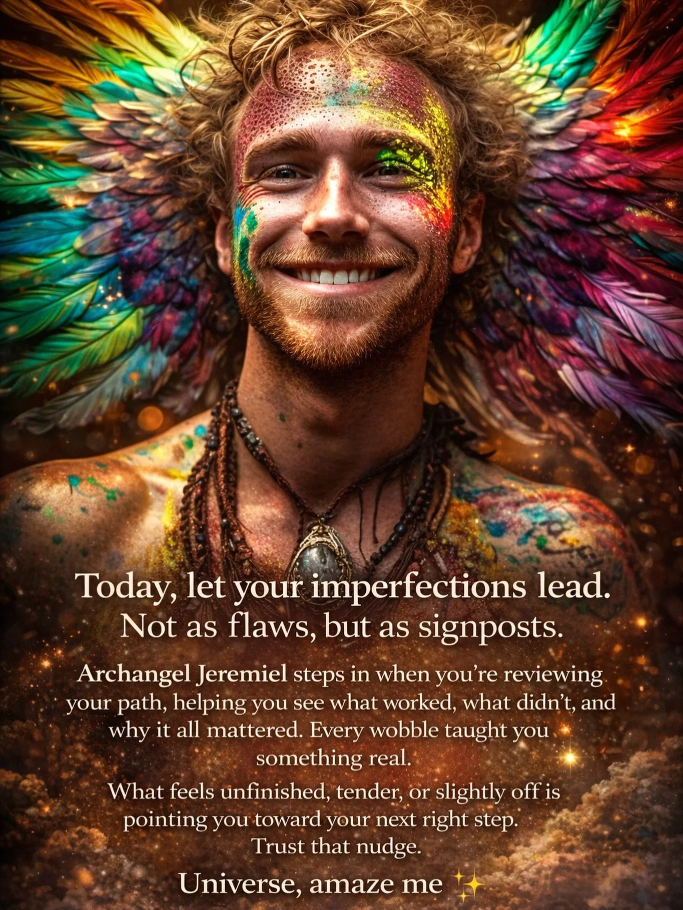 Walk with Archangel Jeremiel

Today, let your imperfections lead.
Not as flaws, but as signposts.

Archangel Jeremiel steps in when you&rsquo;re reviewing your path, helping you see what worked, what didn&rsquo;t, and why it all mattered. Nothing her