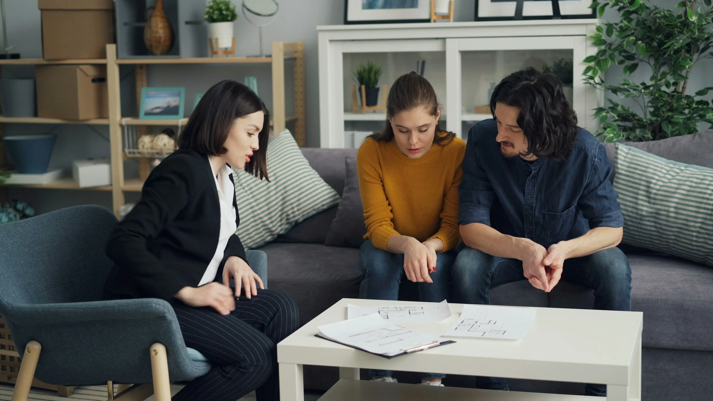 Couple Reviewing plans with therapist