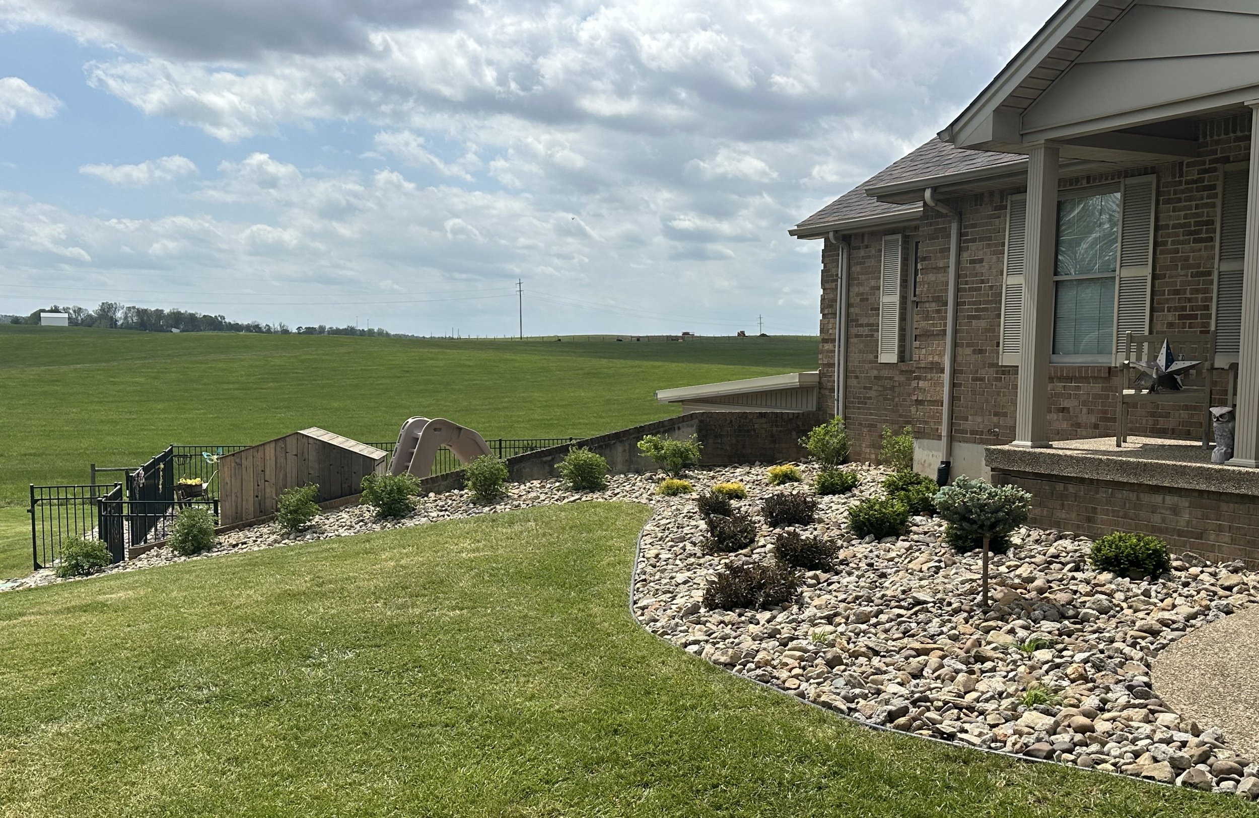 Landscaping, river rock - Guston, Kentucky 
