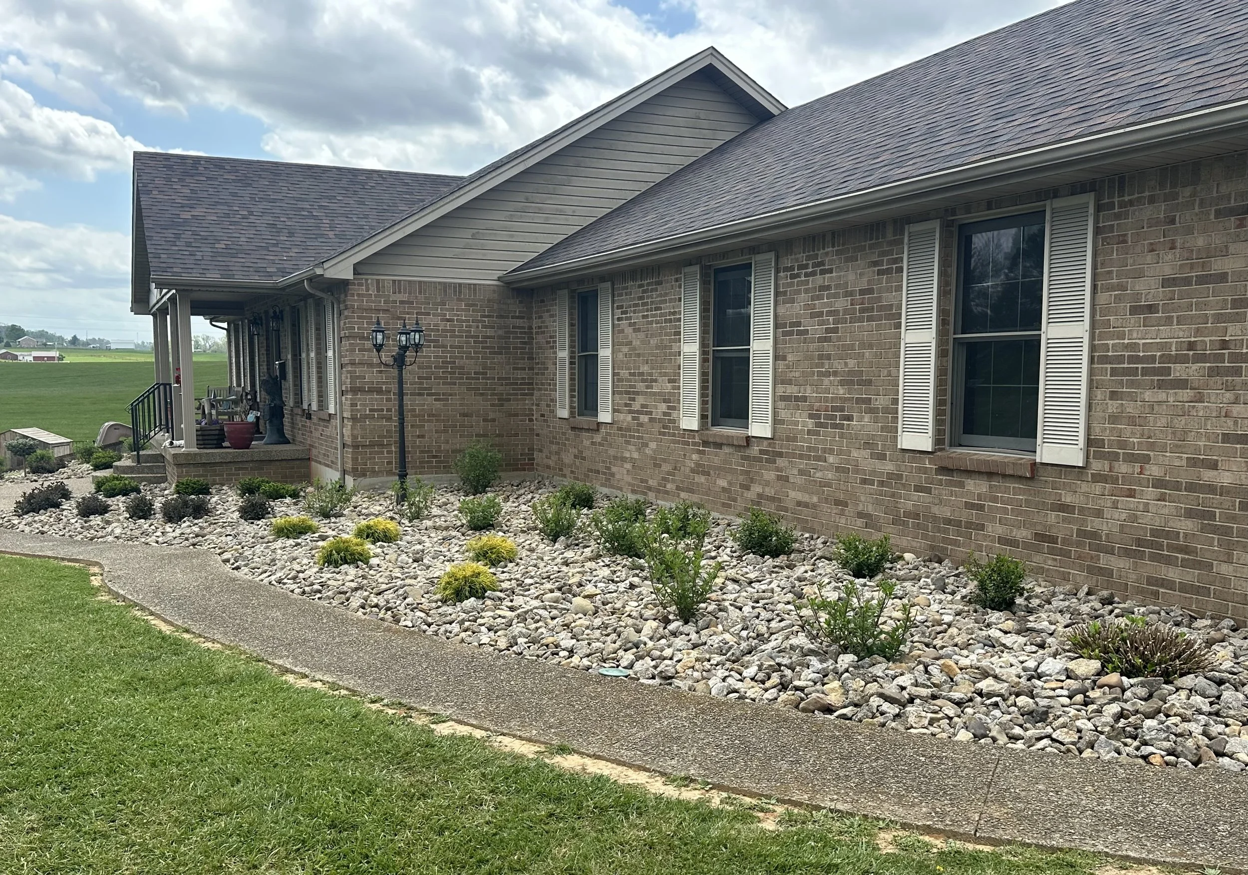 Landscaping, river rock - Guston, Kentucky 