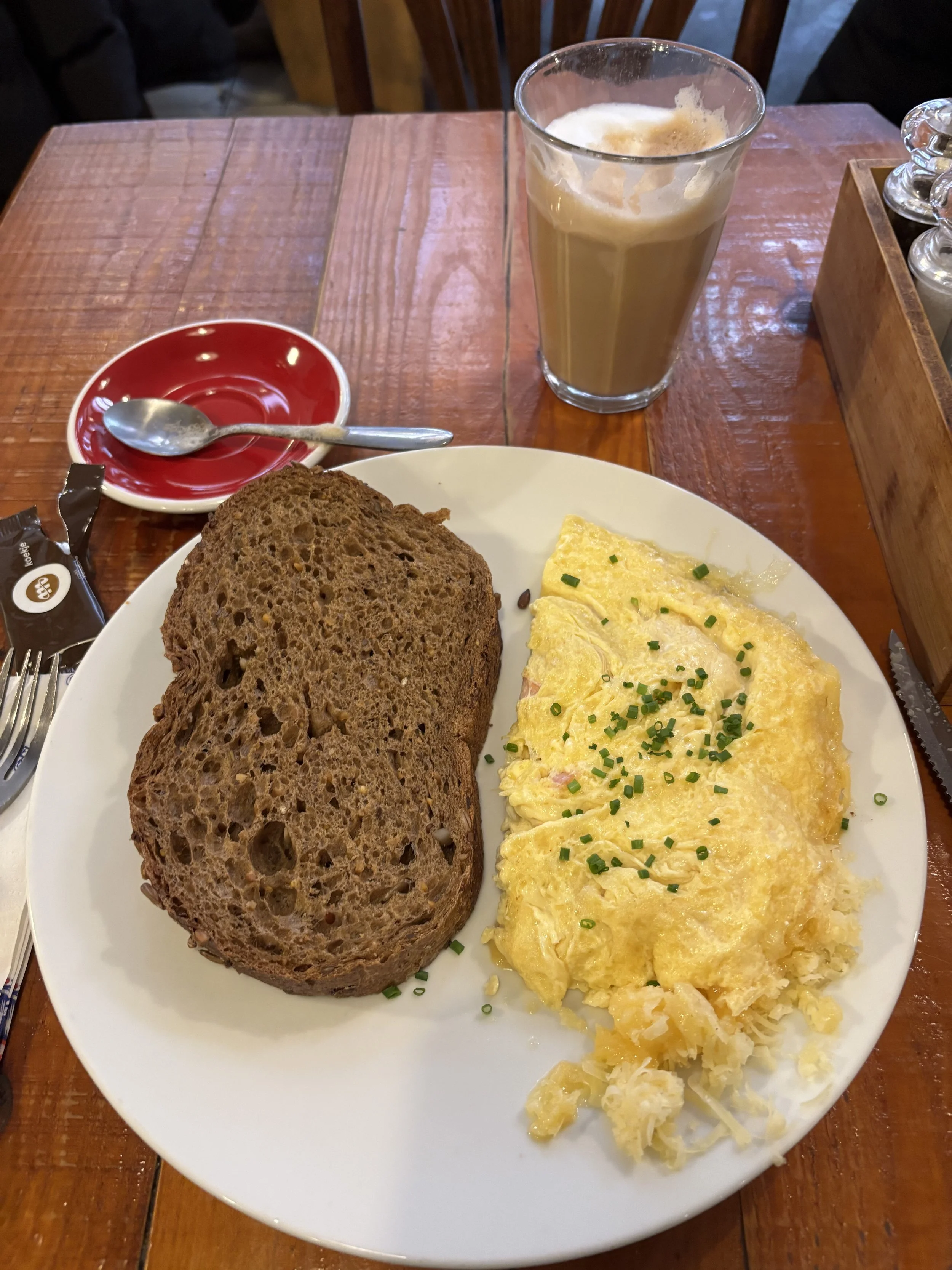 The first of many delicious eggy omelettes from the trip.