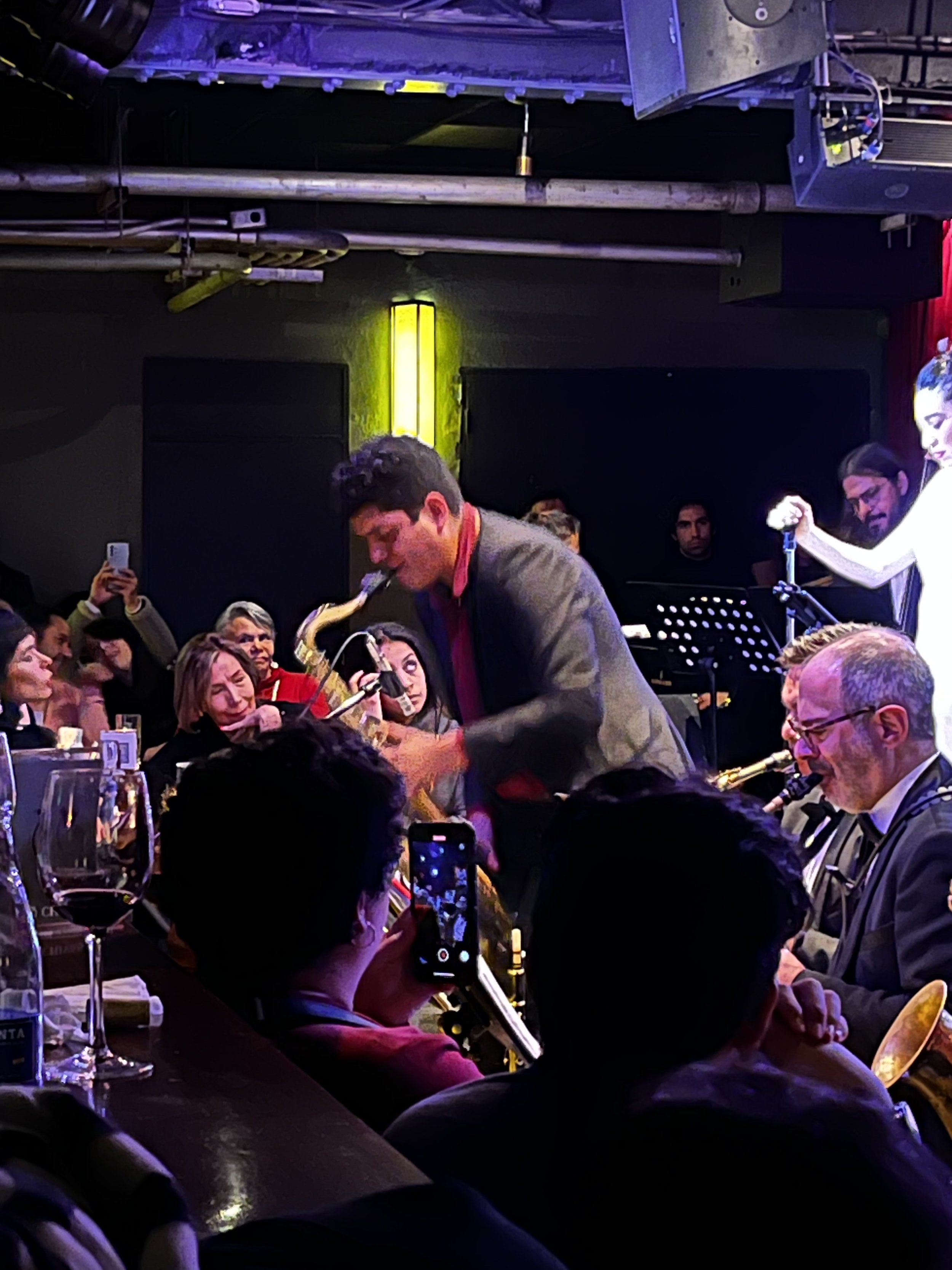 The saxophonist absolutely tearing the house down.