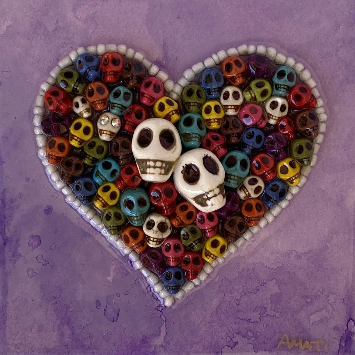 Skull Heart - purple