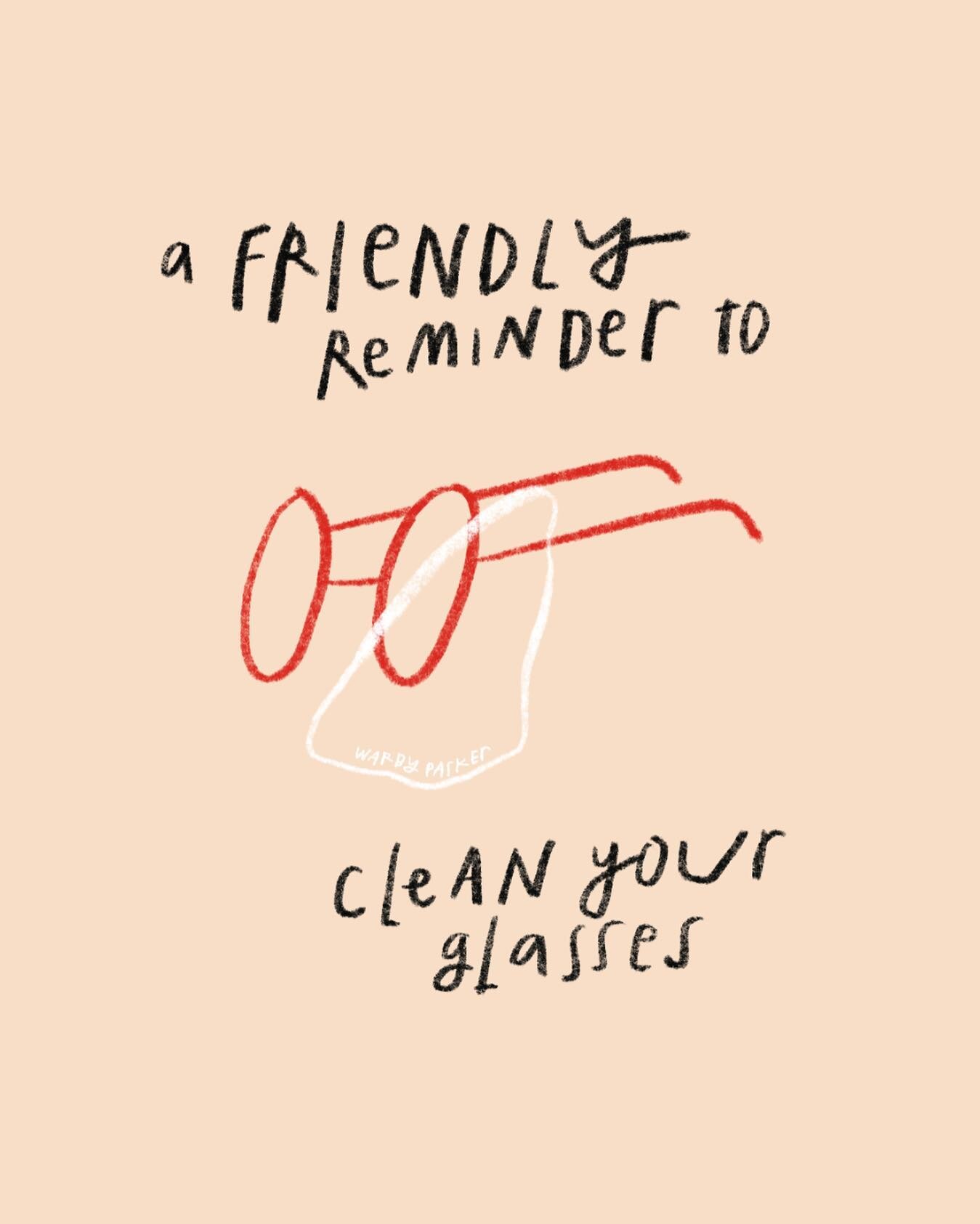 PSA for my fellow four eyed friends 👓
i think @warbyparker has the best cleaning cloths &macr;\_(ツ)_/&macr; 

won&rsquo;t lie&hellip;sometimes i&rsquo;m amazed at how much my glasses protect me from my own eyelashes and dust 😭 
..
..
..

#procreate
