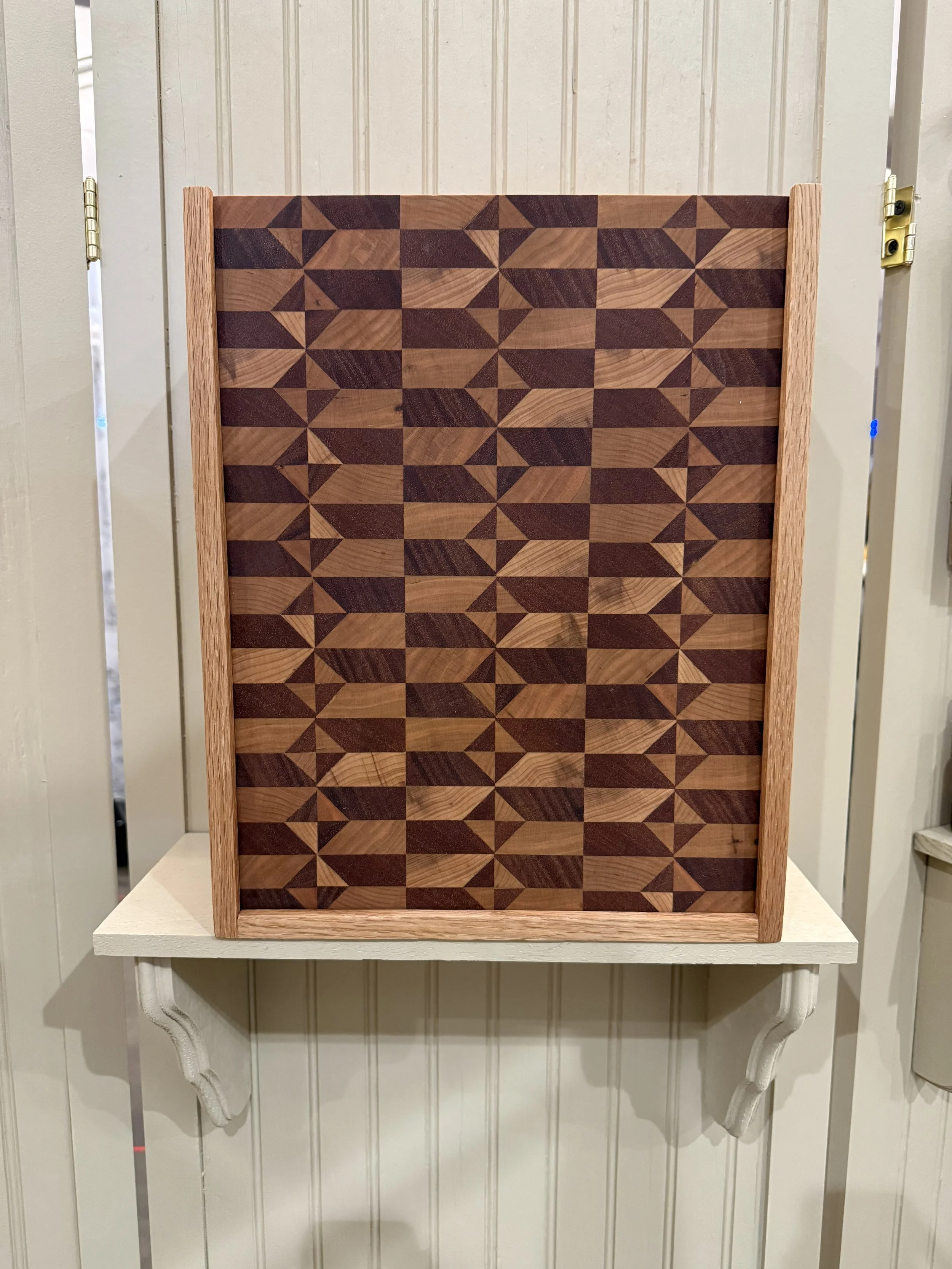 Cherry and Mahogany diamond quilt